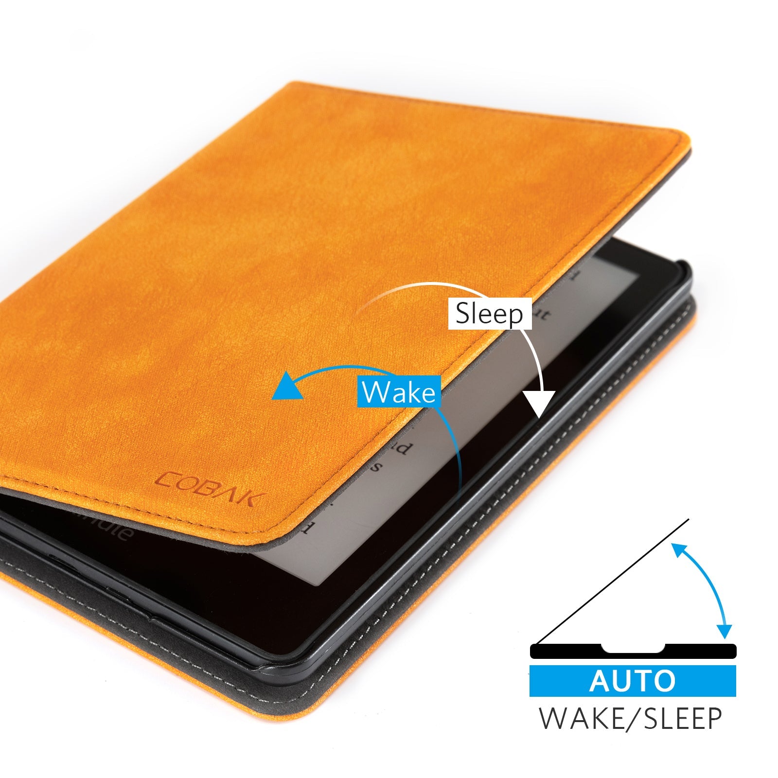 Kindle Paperwhite 12th Gen (2024 7 inch) stand-Magnetic Case#Color_Orange