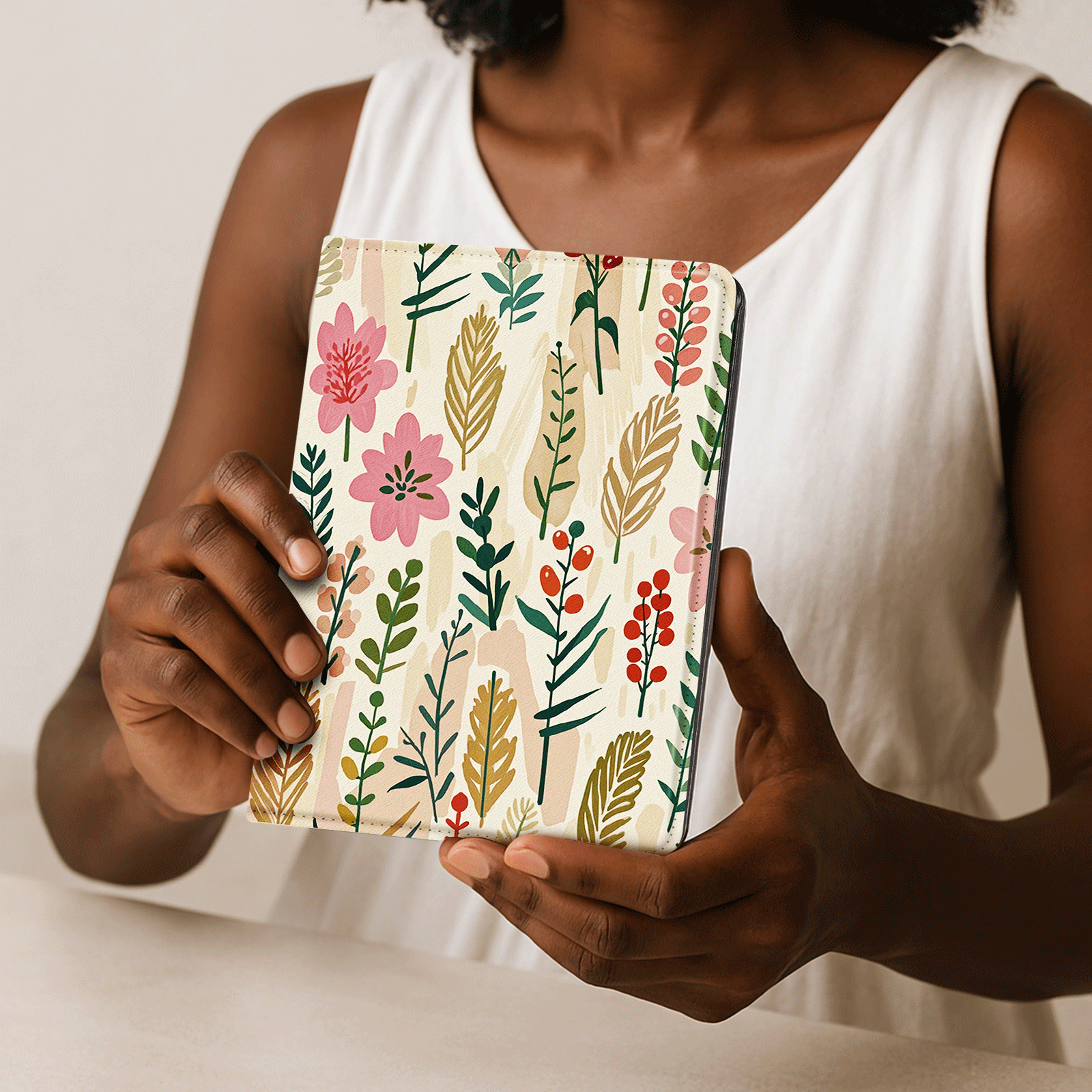 Eden Botanical Print Kindle Paperwhite 7 inch Case With Stand