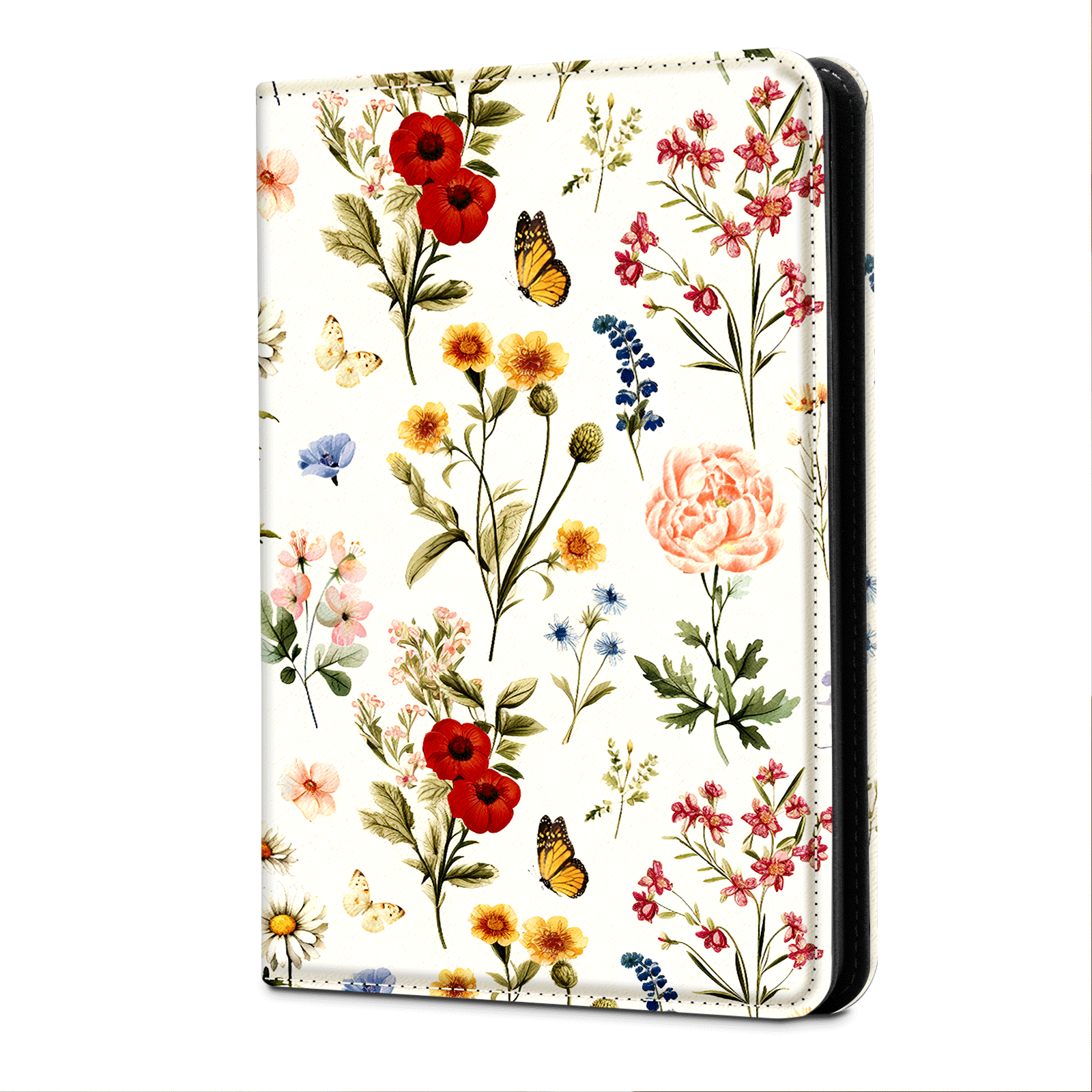 Eden Orange Floral Kindle Paperwhite 7 inch Case With Stand