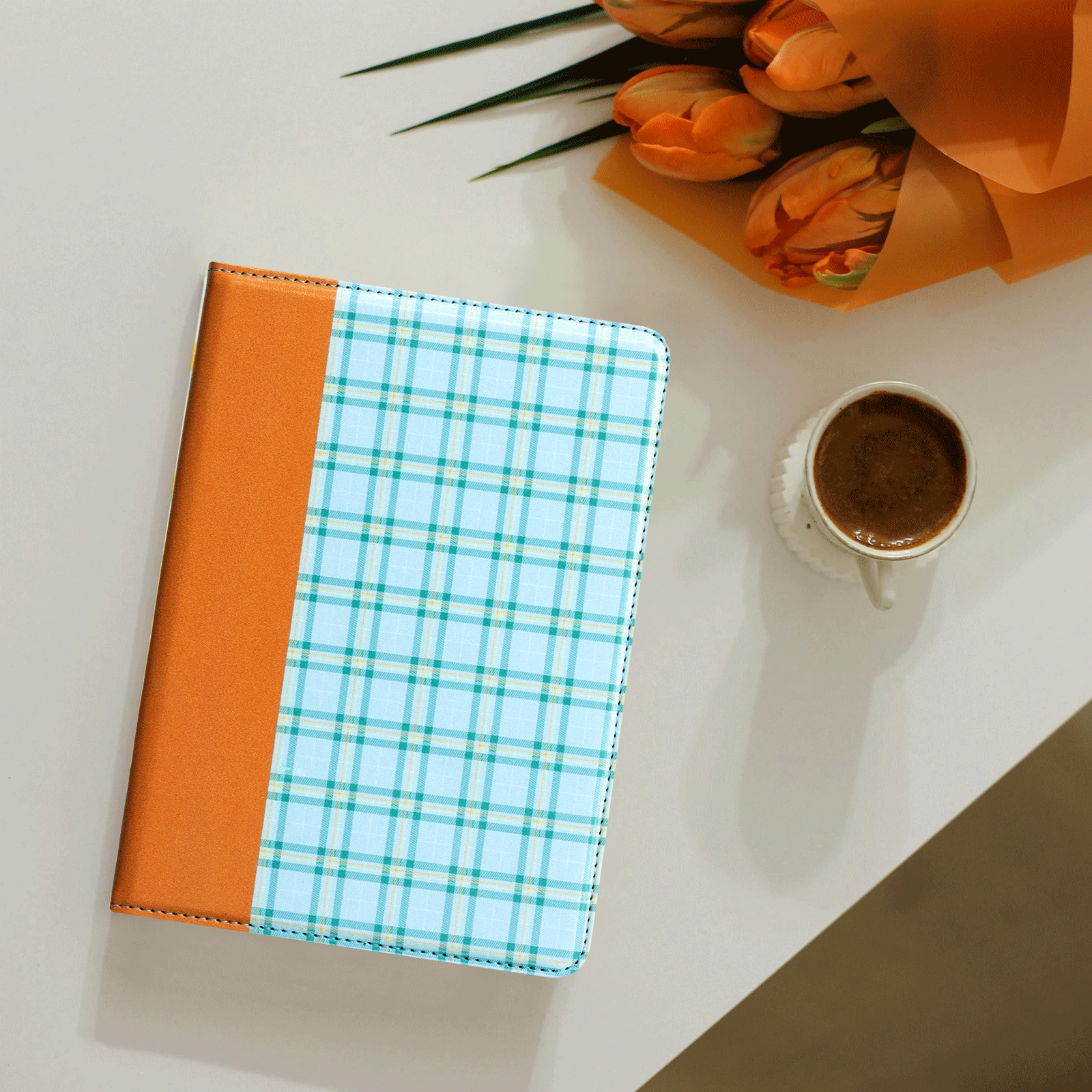 Eden Plaid Brown Kindle Paperwhite 7 inch Case With Stand