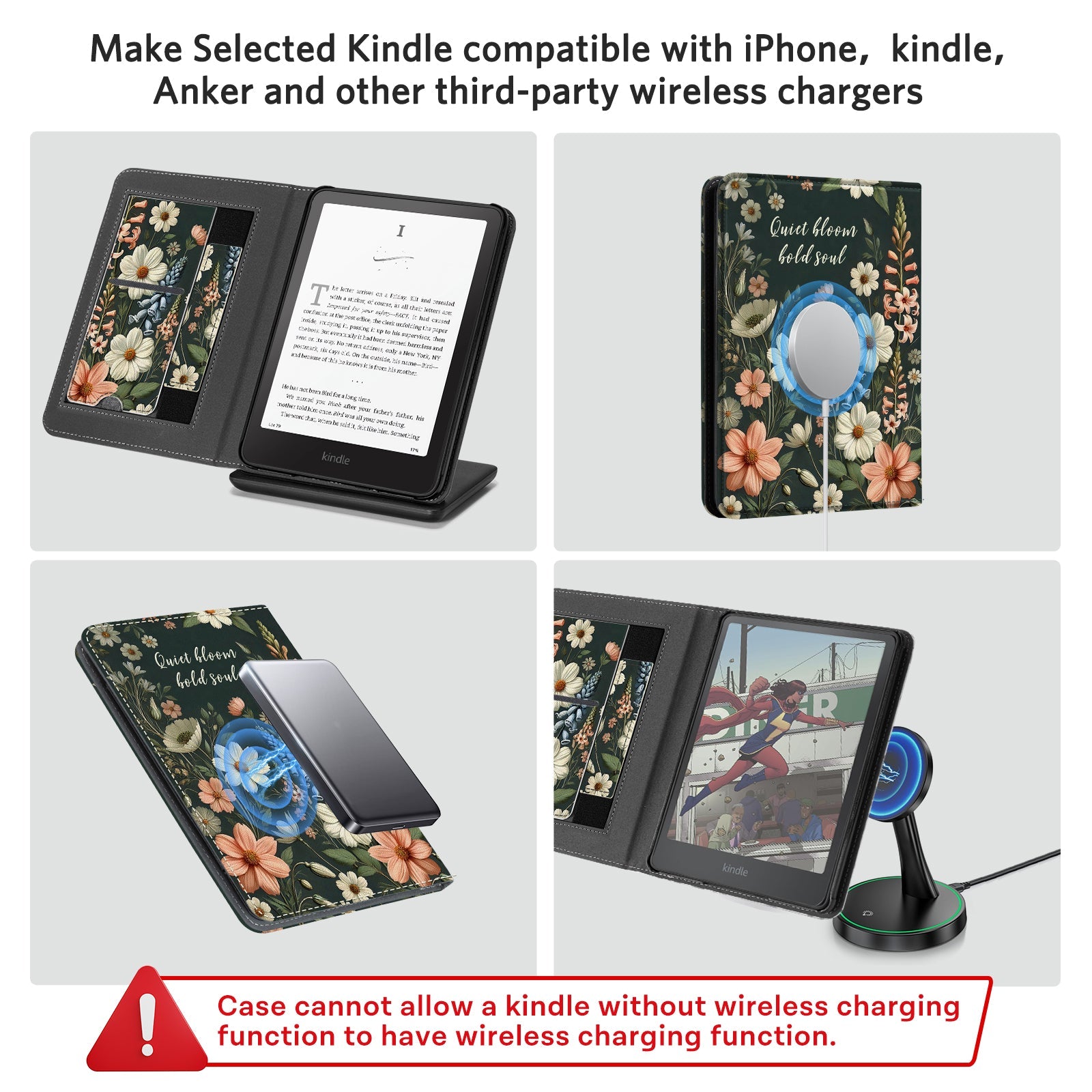 Eden Quiet Bloom Kindle Paperwhite 7 inch Case With Stand