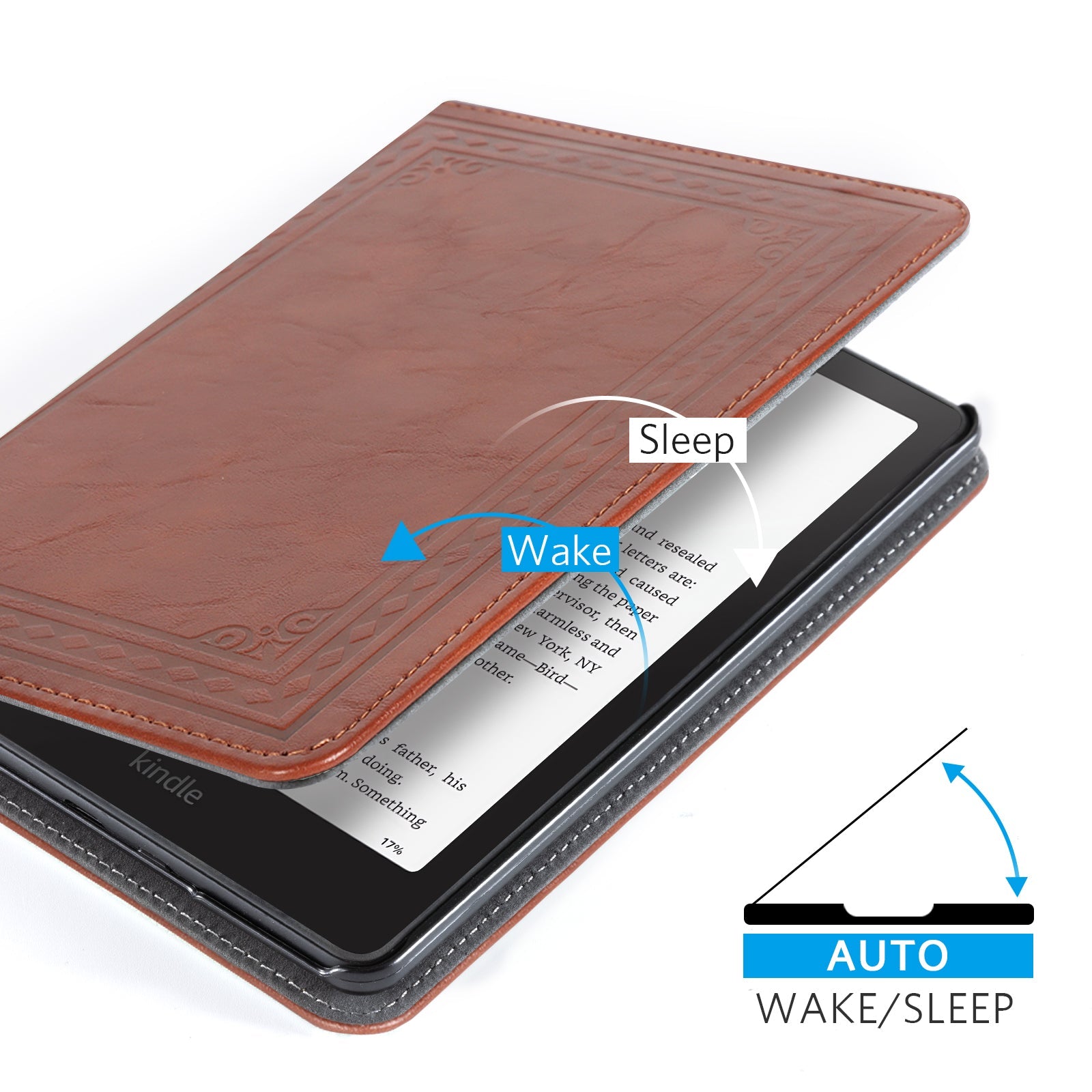 Kindle Paperwhite 12th Gen (2024 7 inch) stand Case#Color_Dark Brown