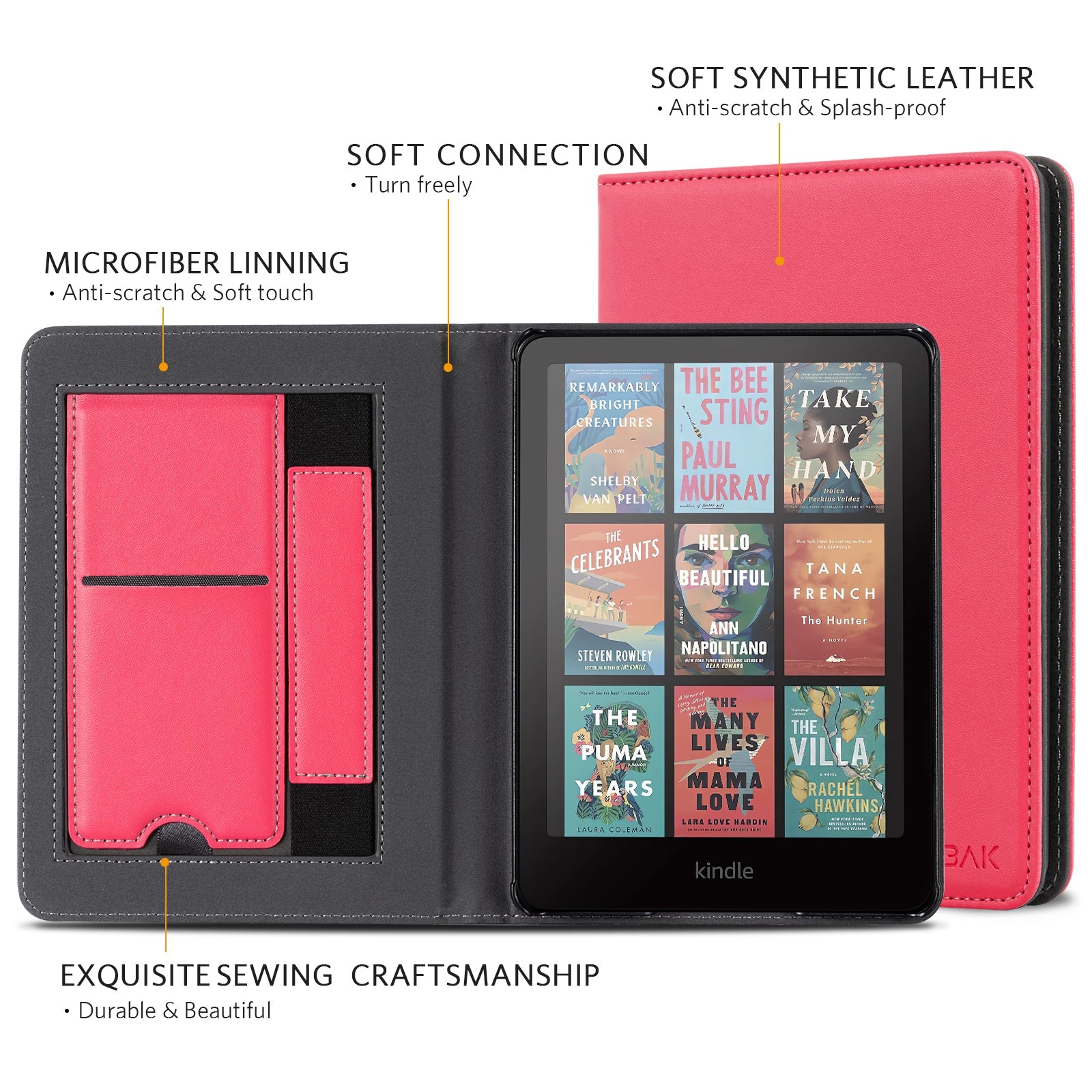 Kindle Paperwhite 12th Gen (2024 7 inch) stand Case#Color_Raspberry