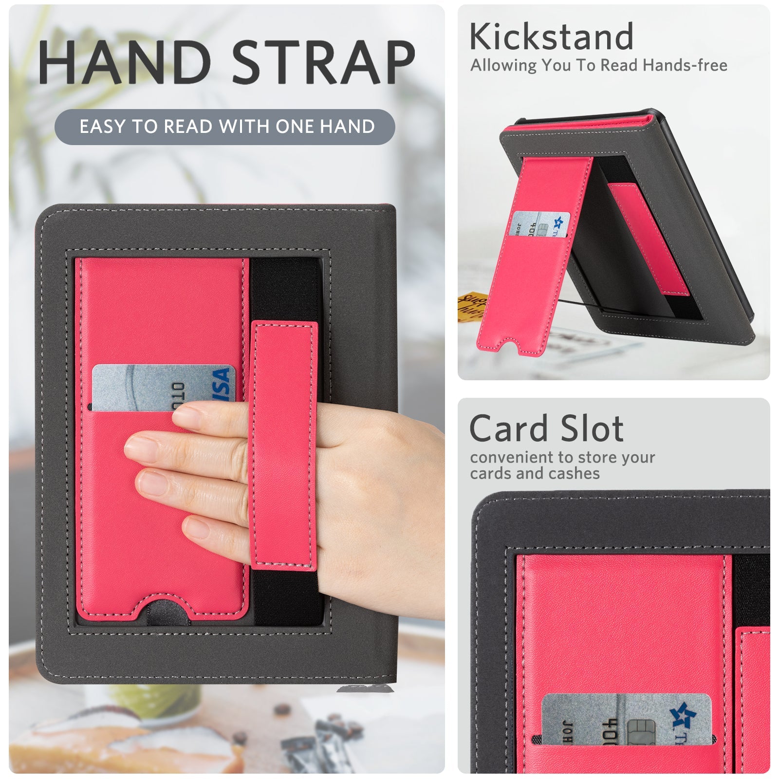 Kindle Paperwhite 12th Gen (2024 7 inch) stand Case#Color_Raspberry