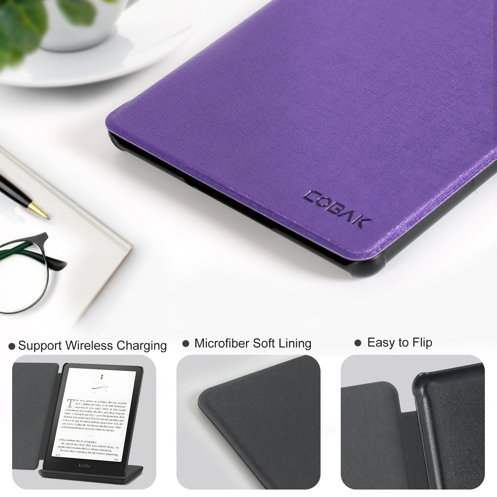 Kindle Paperwhite 12th Gen 7 inch Case#Color_Fabric Purple