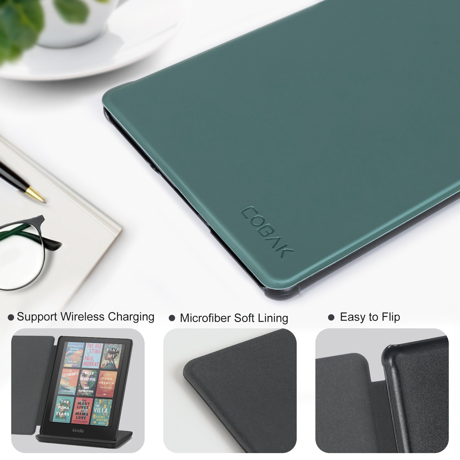Kindle Paperwhite 12th Gen 7 inch Case#Color_Ink Green