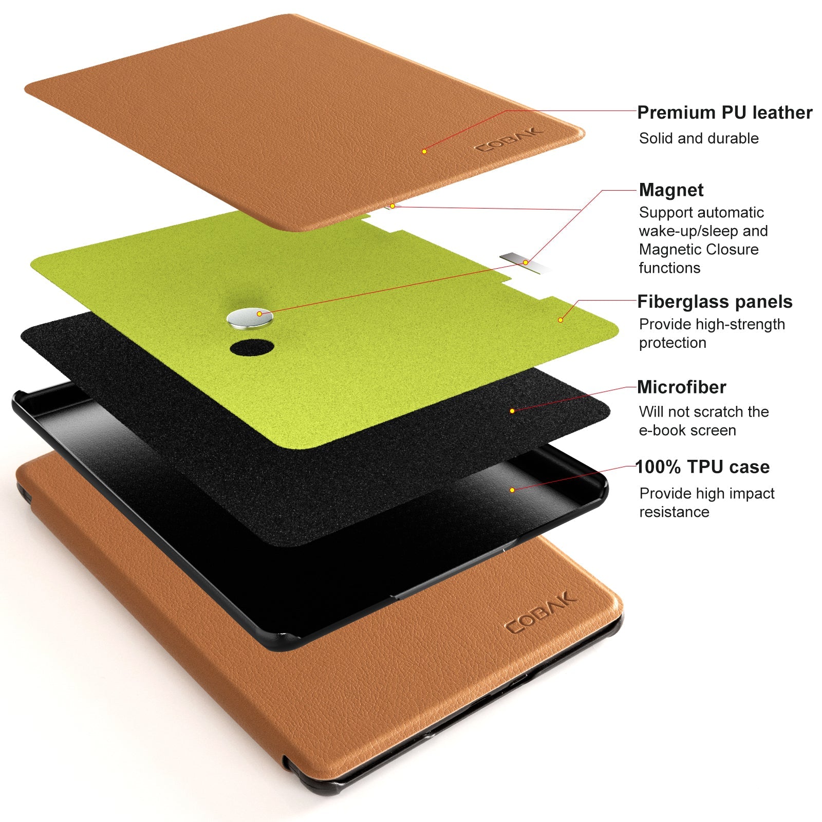 Kindle Paperwhite 12th Gen 7 inch Case#Color_Lychee Brown