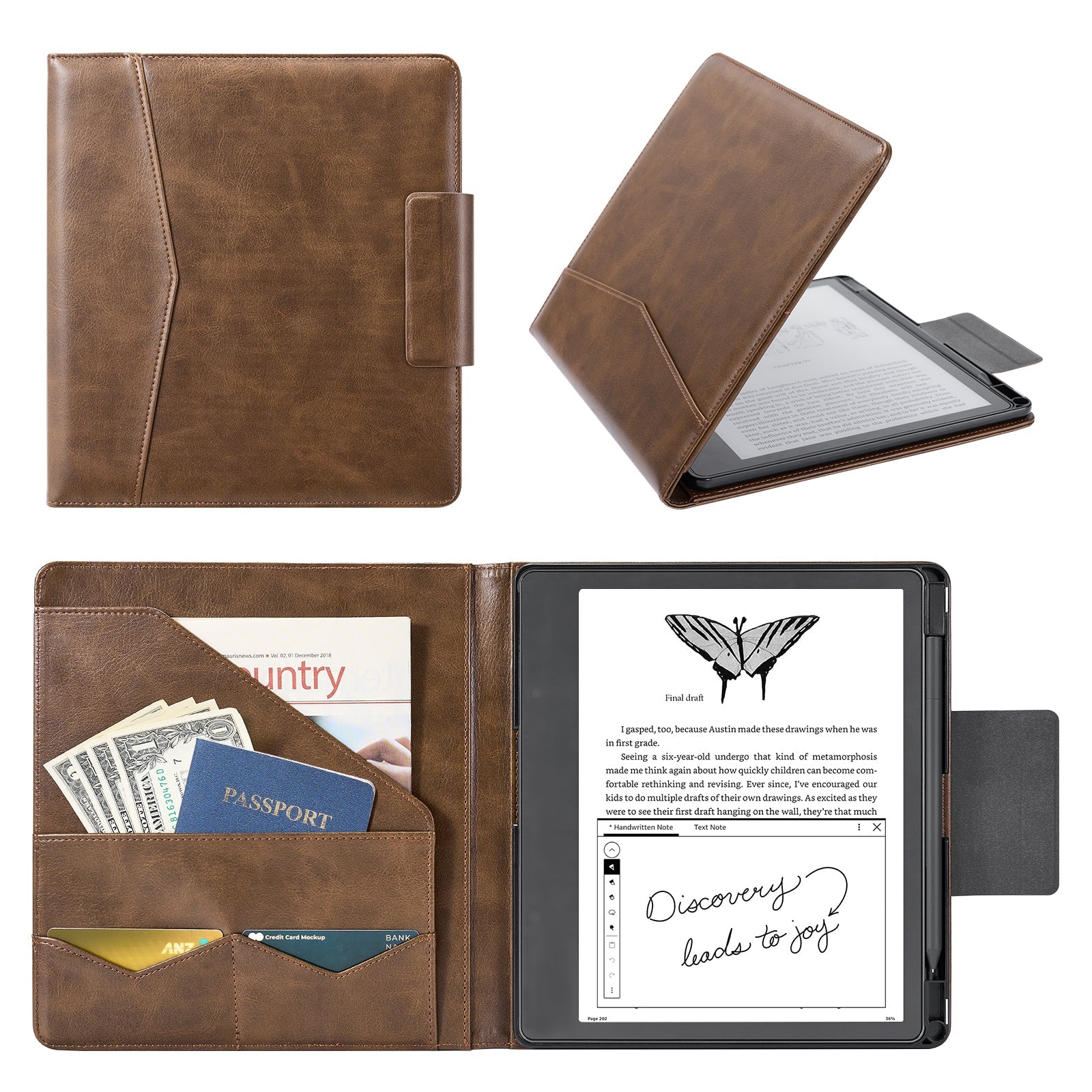 Kindle Scribe (2022/2024 10.2 Inch) Folio Case#Color_Cowhide Brown