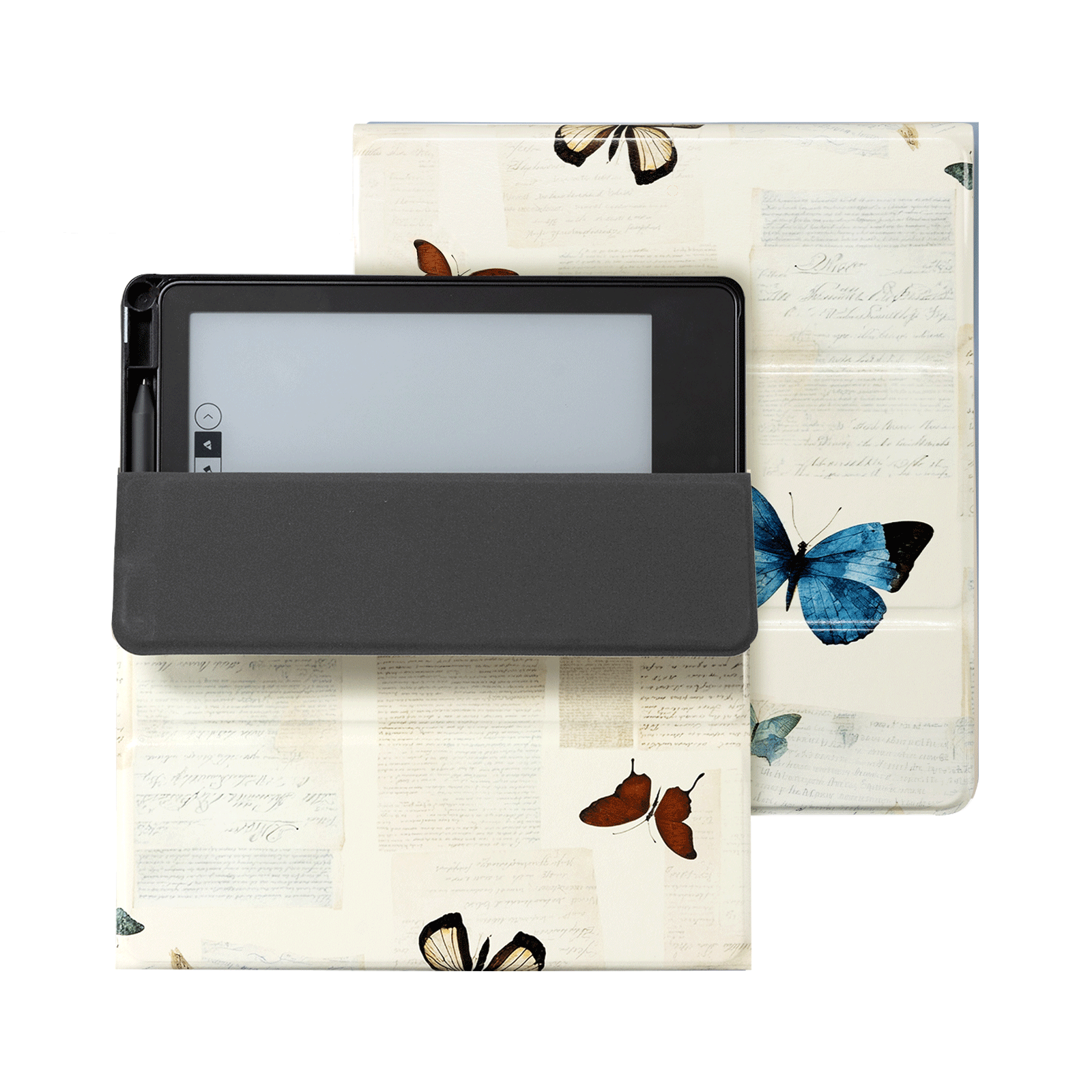 Eden Beige Butterfly Kindle Scribe 10.2 Inch Folio Case