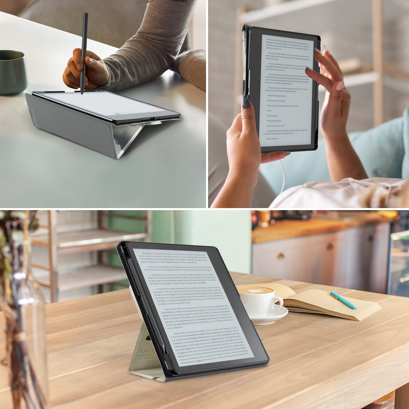 Kindle Scribe (2022/2024 10.2 Inch) tri-fold Stand-Prints Case#Color_Beige Butterfly
