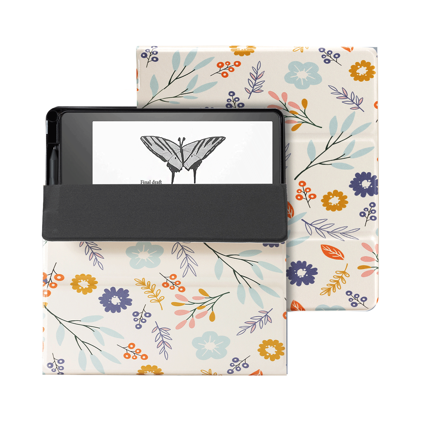 Eden Beige Floral Kindle Scribe 10.2 Inch Folio Case