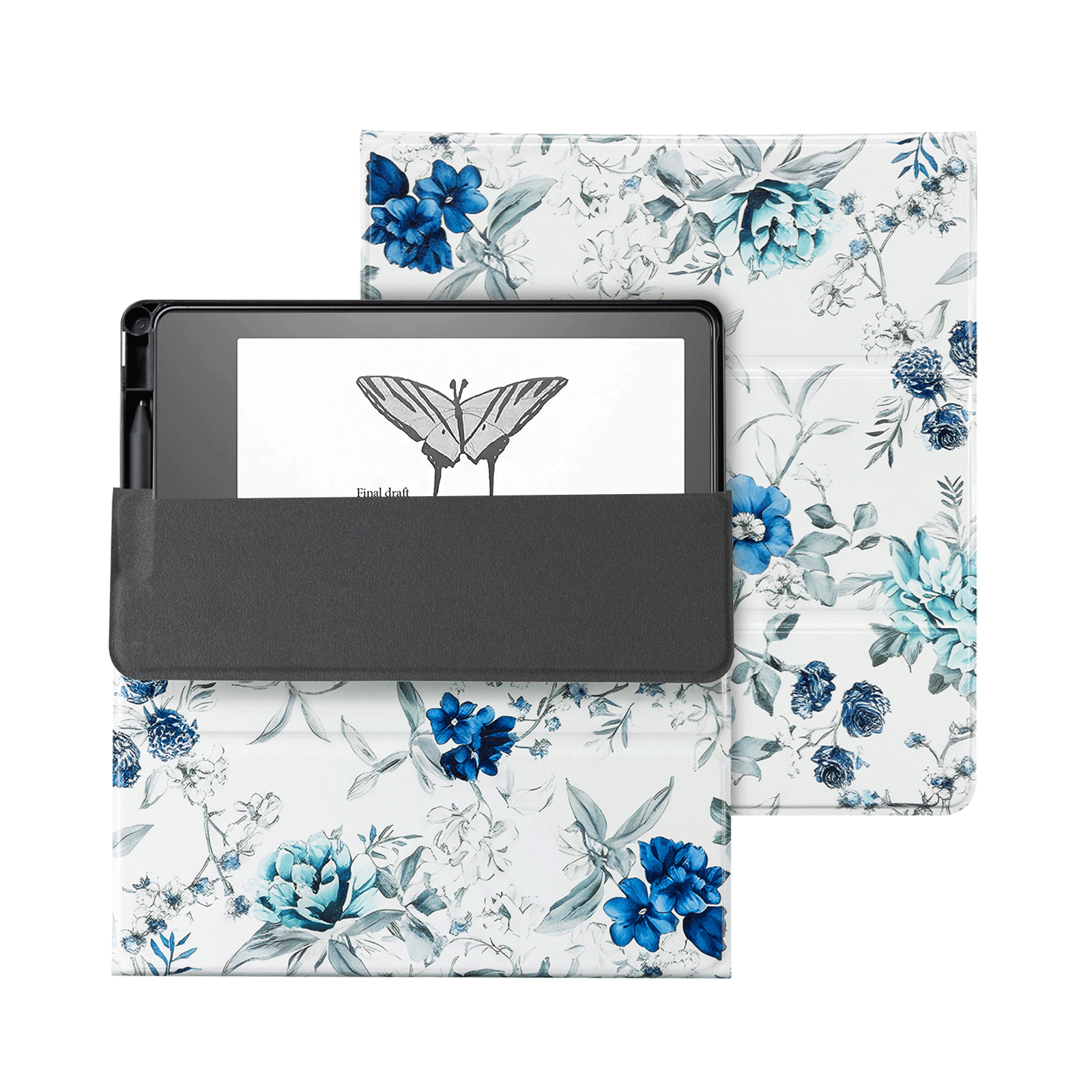 Eden Blue Floral Kindle Scribe 10.2 Inch Folio Case