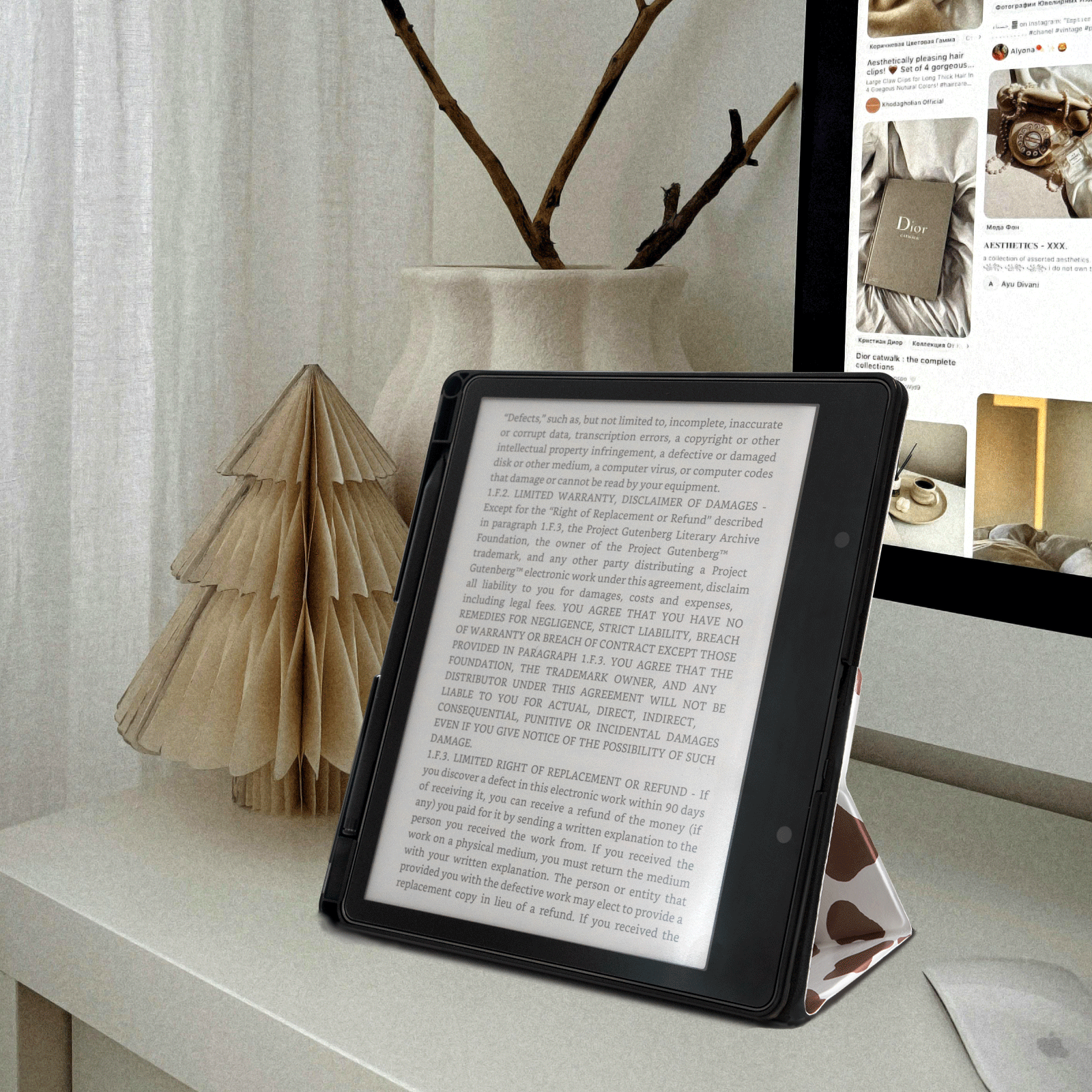 Ego Brown Cow Kindle Scribe 10.2 Inch Folio Case
