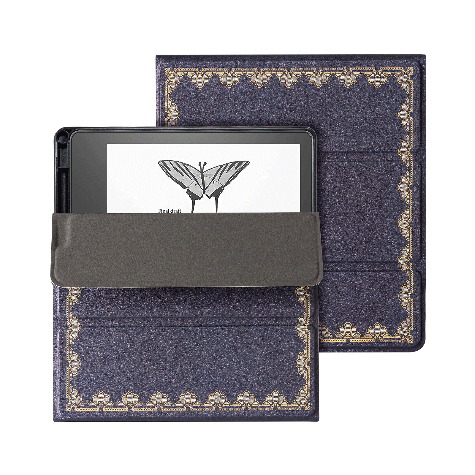 Classics Dark Blue Notes Kindle Scribe 10.2 Inch Folio Case