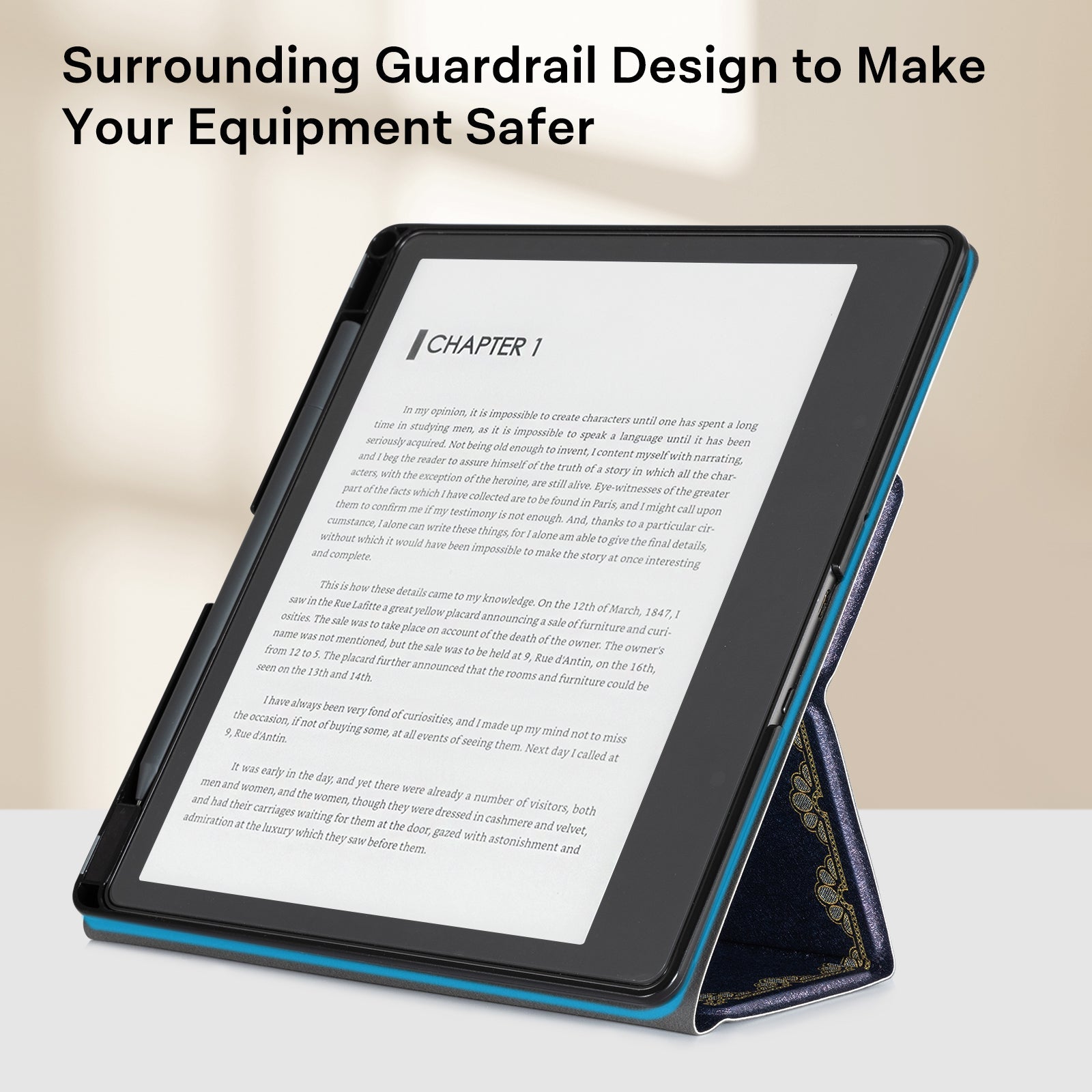 Kindle Scribe (2022/2024 10.2 Inch) tri-fold Stand-Prints Case#Color_Dark Blue Notes