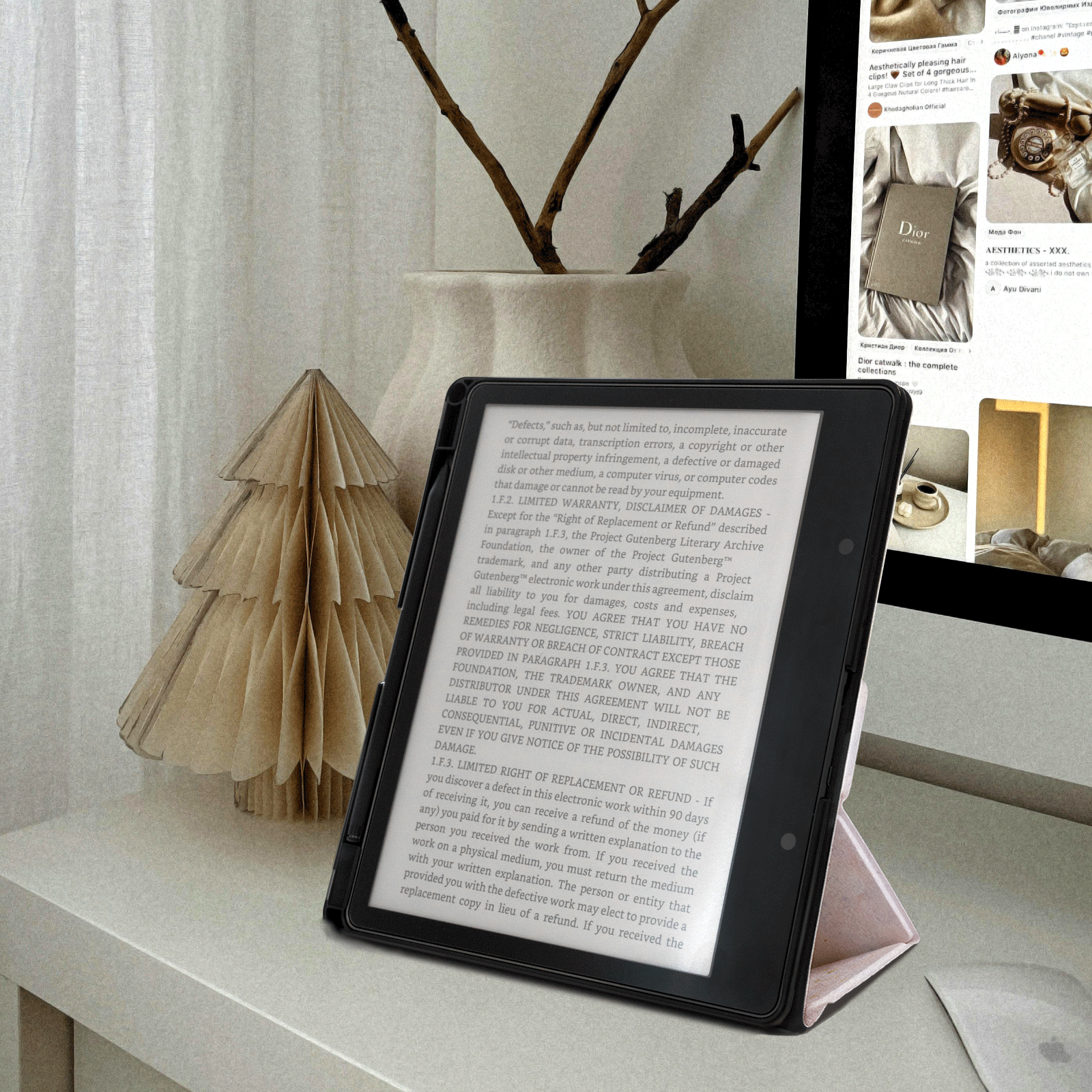Kindle Scribe (2022/2024 10.2 Inch) tri-fold Stand-Prints Case#Color_Oil Paint Pink