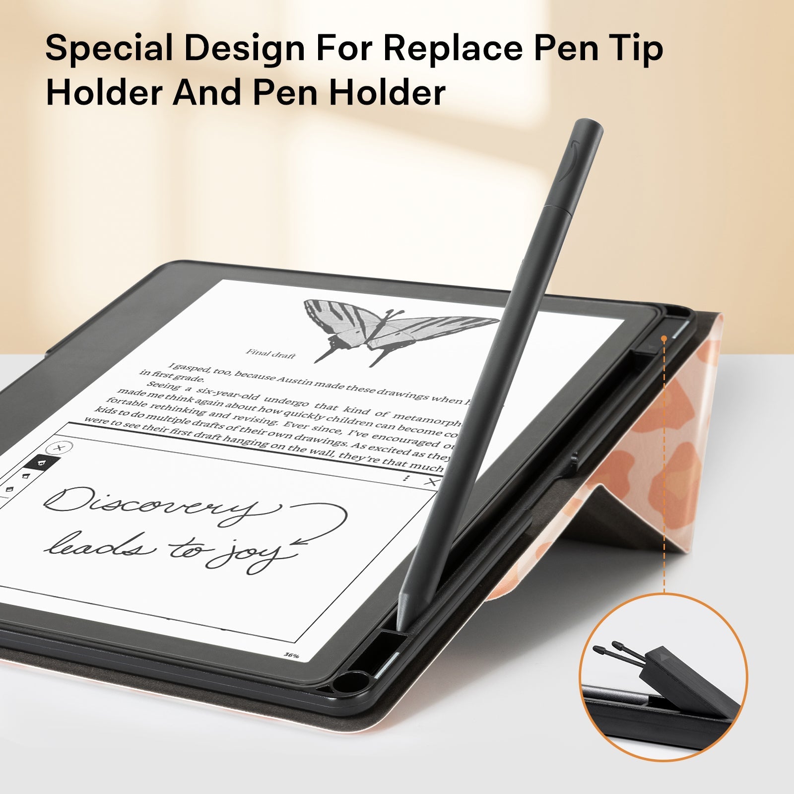 Kindle Scribe (2022/2024 10.2 Inch) tri-fold Stand-Prints Case#Color_Pink Leopard