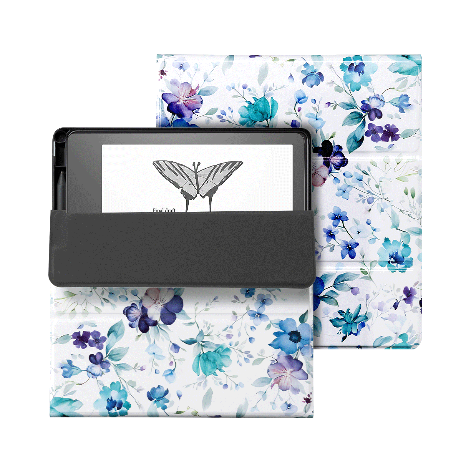 Kindle Scribe (2022/2024 10.2 Inch) tri-fold Stand-Prints Case#Color_Purple Floral