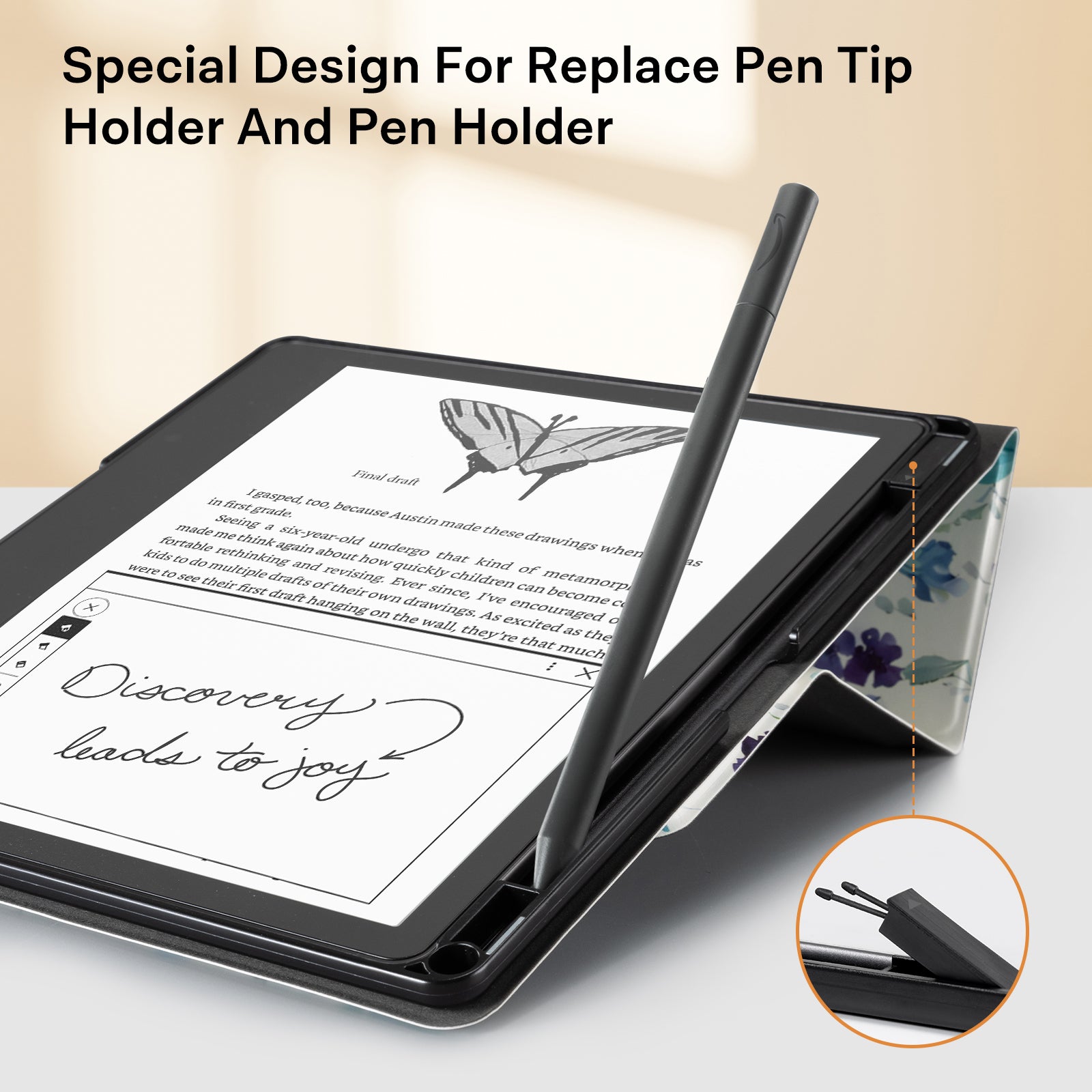 Kindle Scribe (2022/2024 10.2 Inch) tri-fold Stand-Prints Case#Color_Purple Floral
