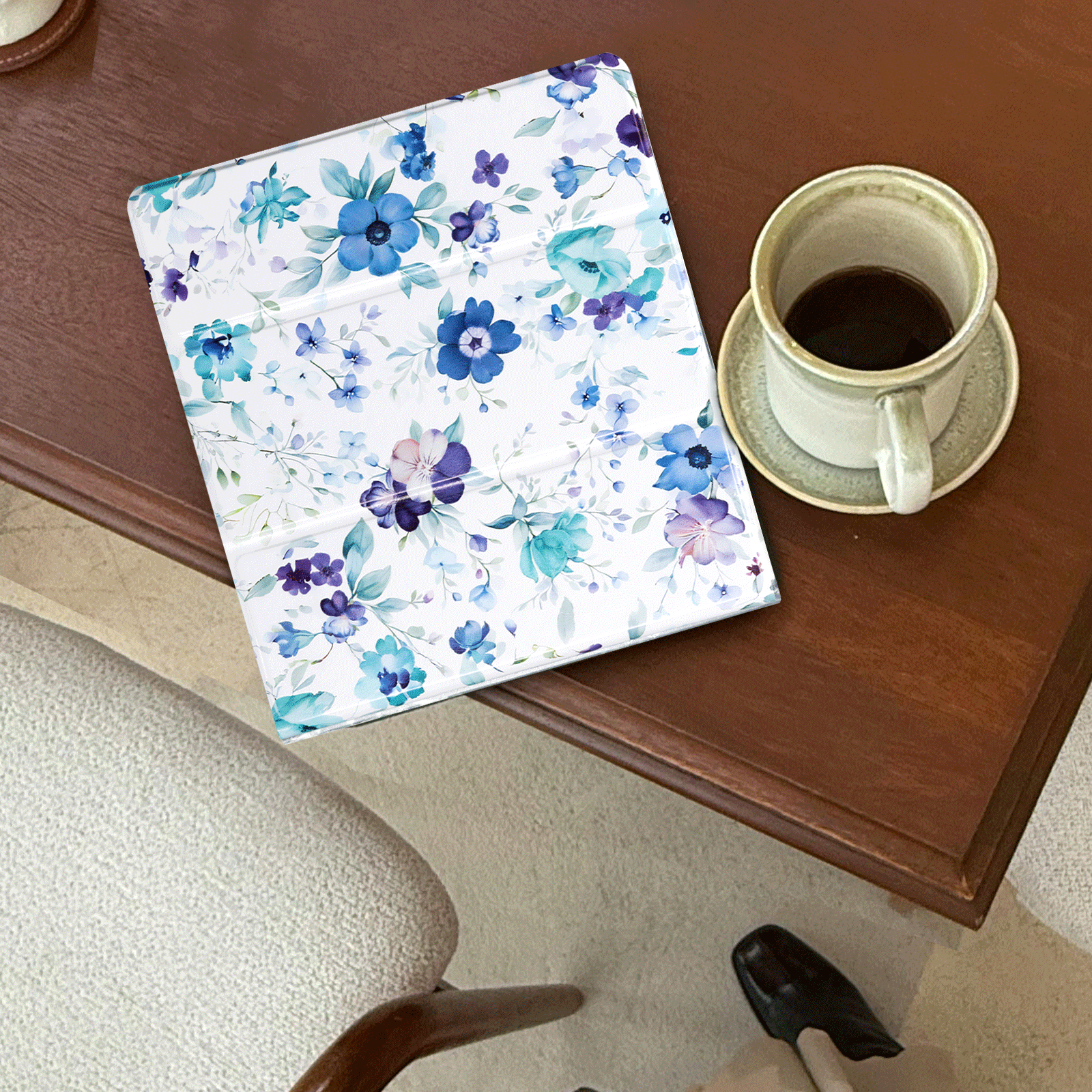 Kindle Scribe (2022/2024 10.2 Inch) tri-fold Stand-Prints Case#Color_Purple Floral