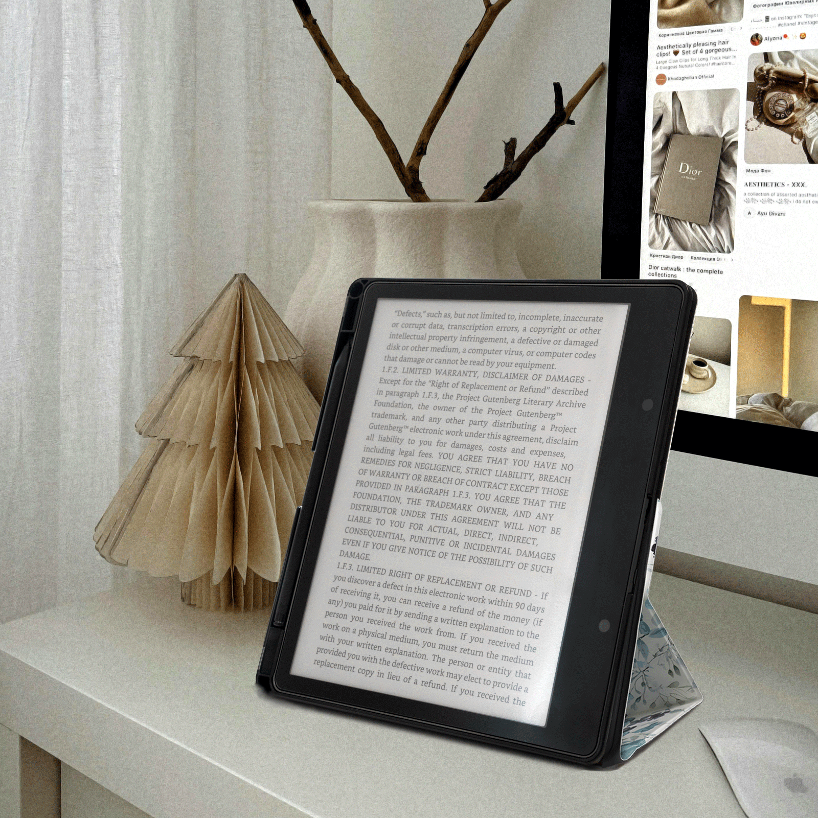 Kindle Scribe (2022/2024 10.2 Inch) tri-fold Stand-Prints Case#Color_Purple Floral