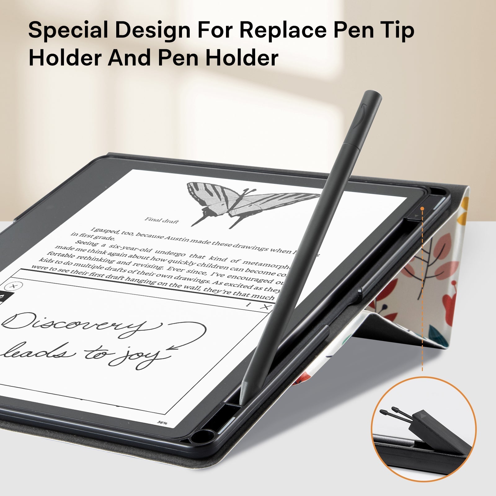 Eden Sea of flower Kindle Scribe 10.2 Inch Folio Case
