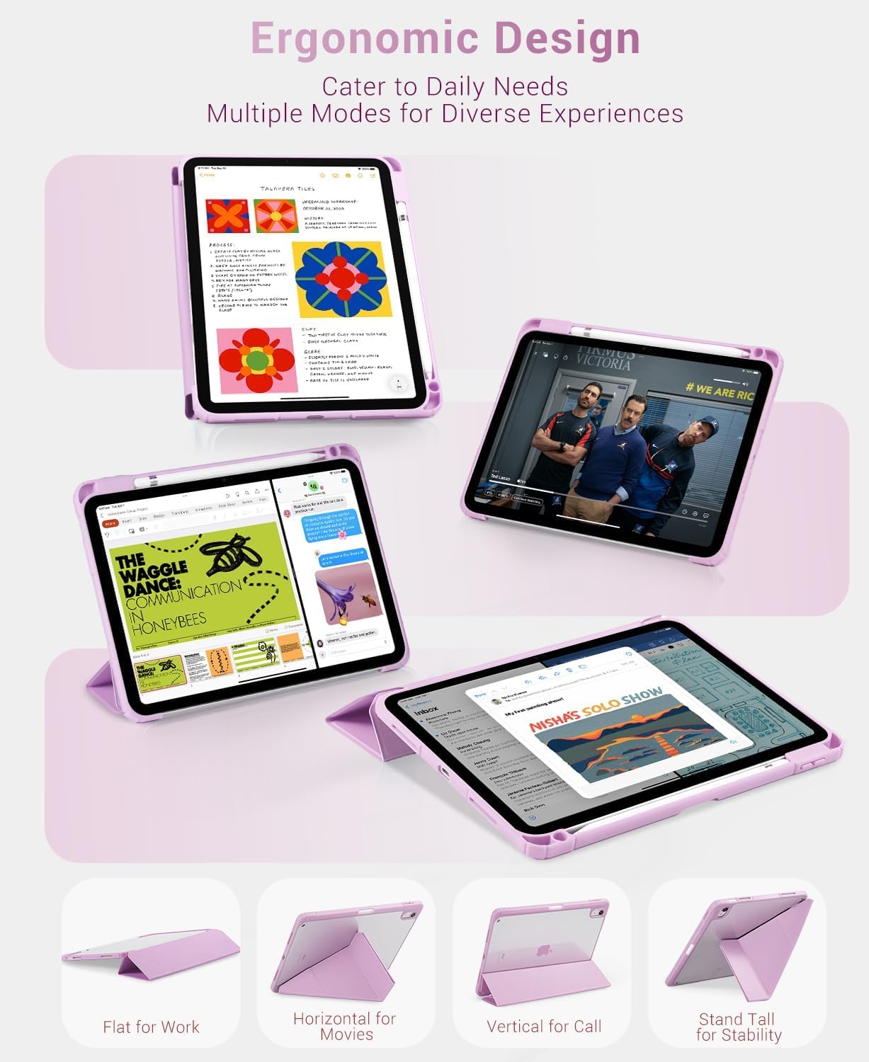 iPad 11th Gen (A16) 11" (2025) & 10th Gen 10.9" (2022) Case With Magnetic Stand#Color_Light Purple