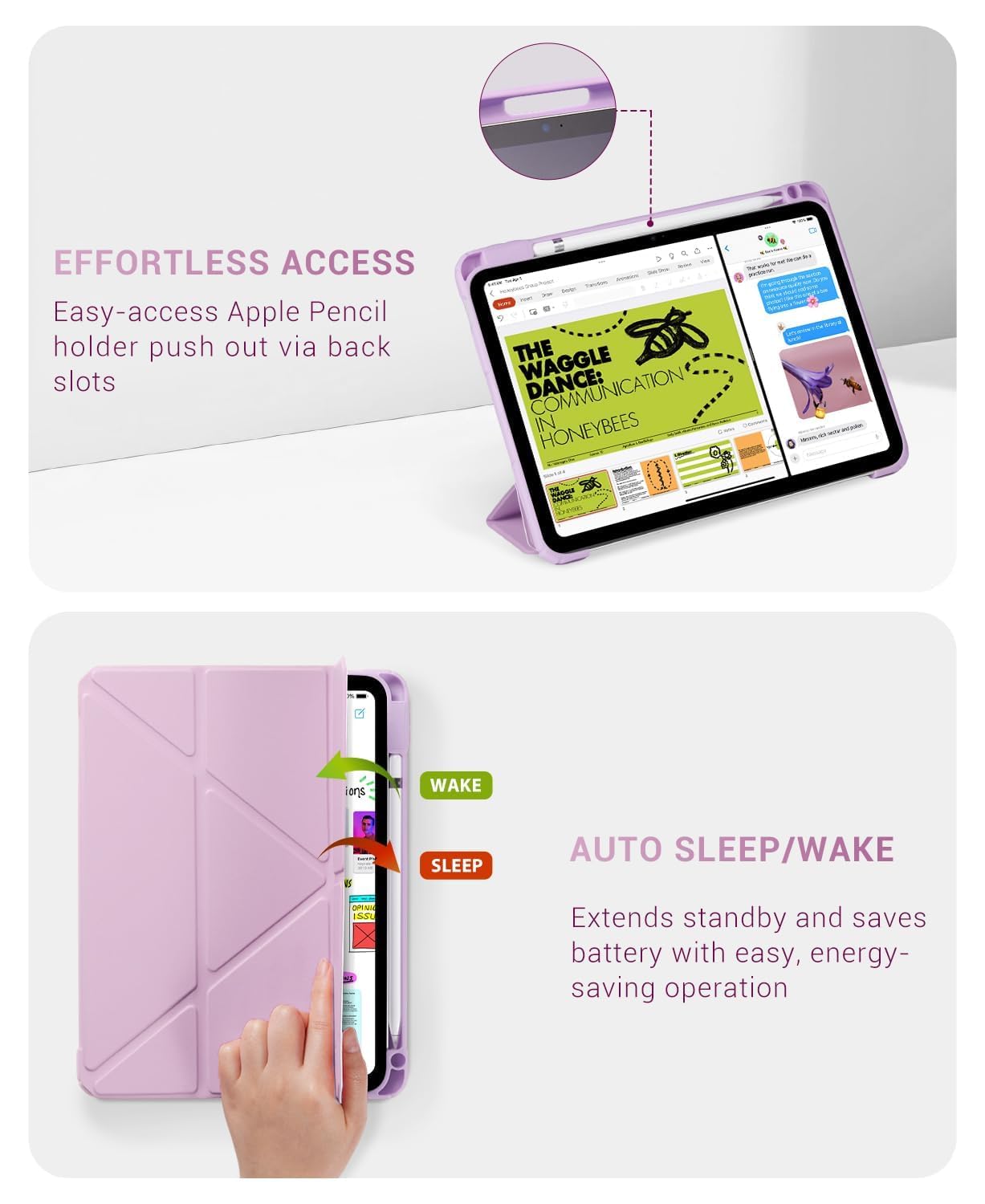 iPad 11th Gen (A16) 11" (2025) & 10th Gen 10.9" (2022) Case With Magnetic Stand#Color_Light Purple