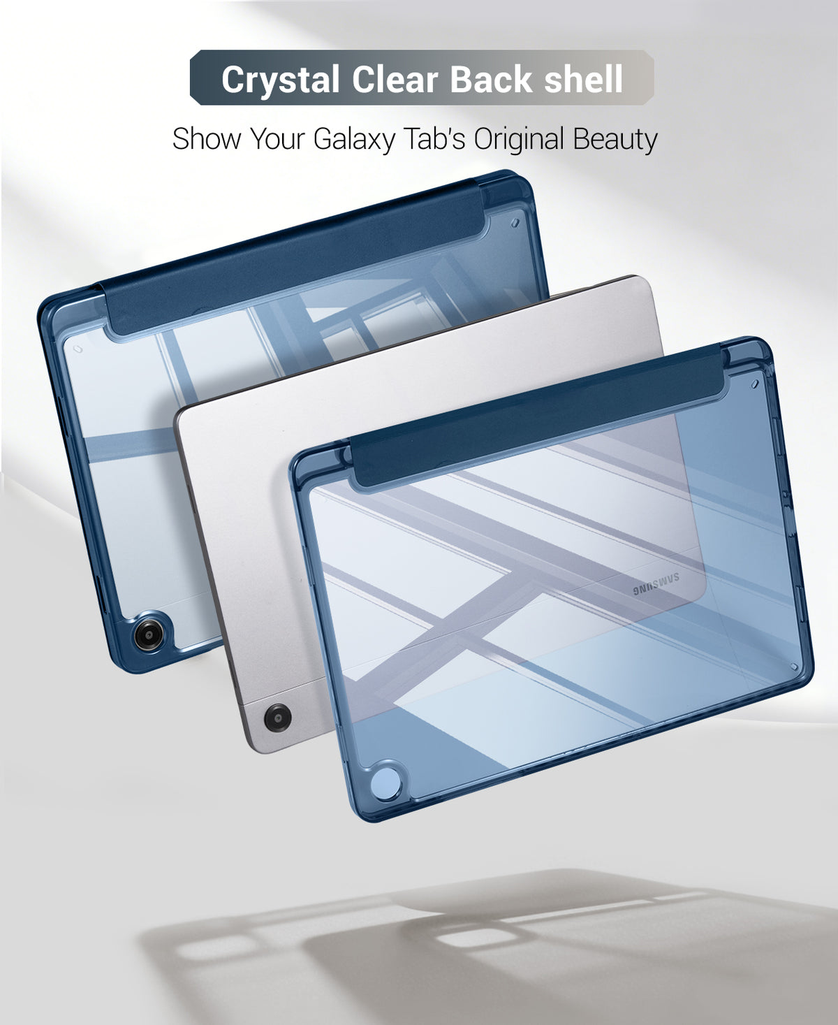 Galaxy Tab A11+ / A9+ 11" Multi-Angle Y-Fold Case#Color_Navy Blue