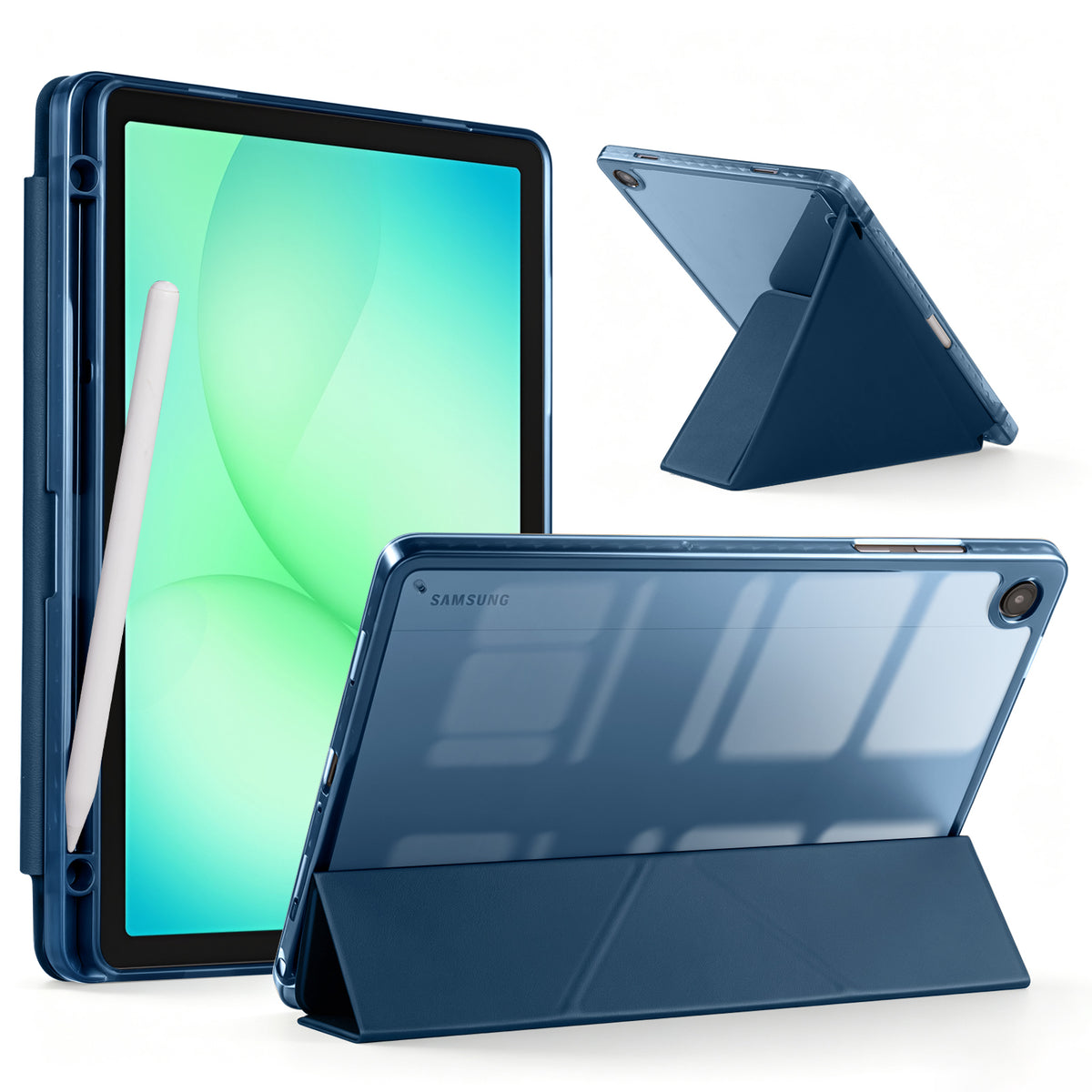 Galaxy Tab A11+ / A9+ 11" Multi-Angle Y-Fold Case#Color_Navy Blue