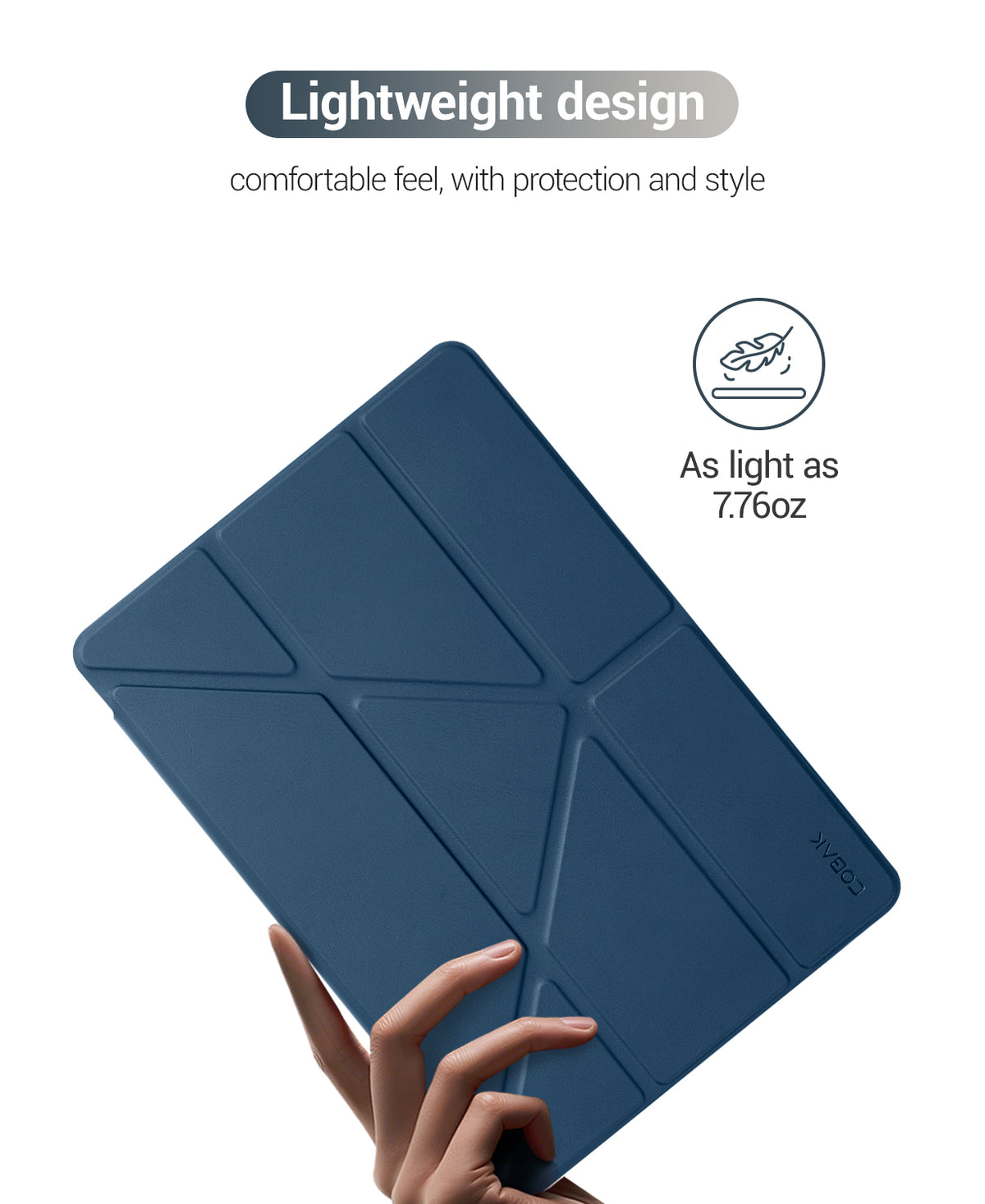 Galaxy Tab A11+ / A9+ 11" Multi-Angle Y-Fold Case#Color_Navy Blue