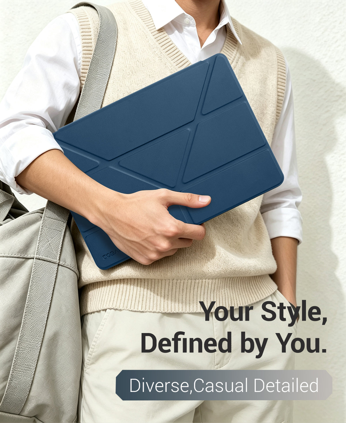 Galaxy Tab A11+ / A9+ 11" Multi-Angle Y-Fold Case#Color_Navy Blue