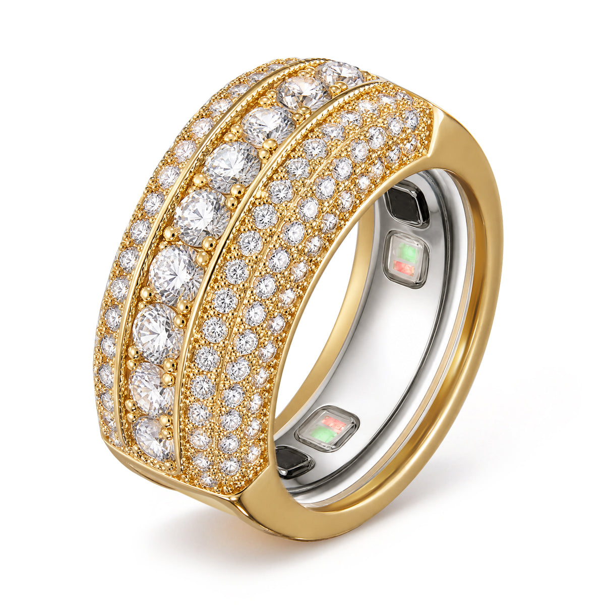 Oura Ring 5 Pavé Crystal Protective Cover#Color_Gold