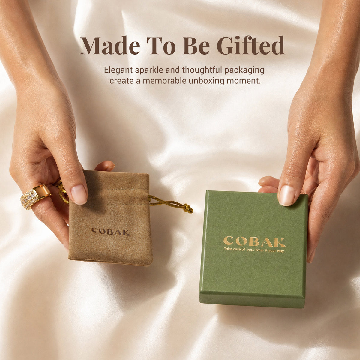 Oura Ring 5 Pavé Crystal Protective Cover#Color_Gold