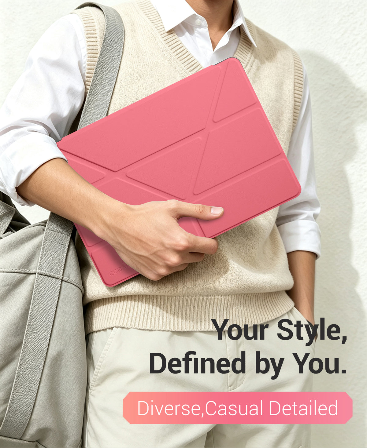 Galaxy Tab A11+ / A9+ 11" Multi-Angle Y-Fold Case#Color_Pink Glitter