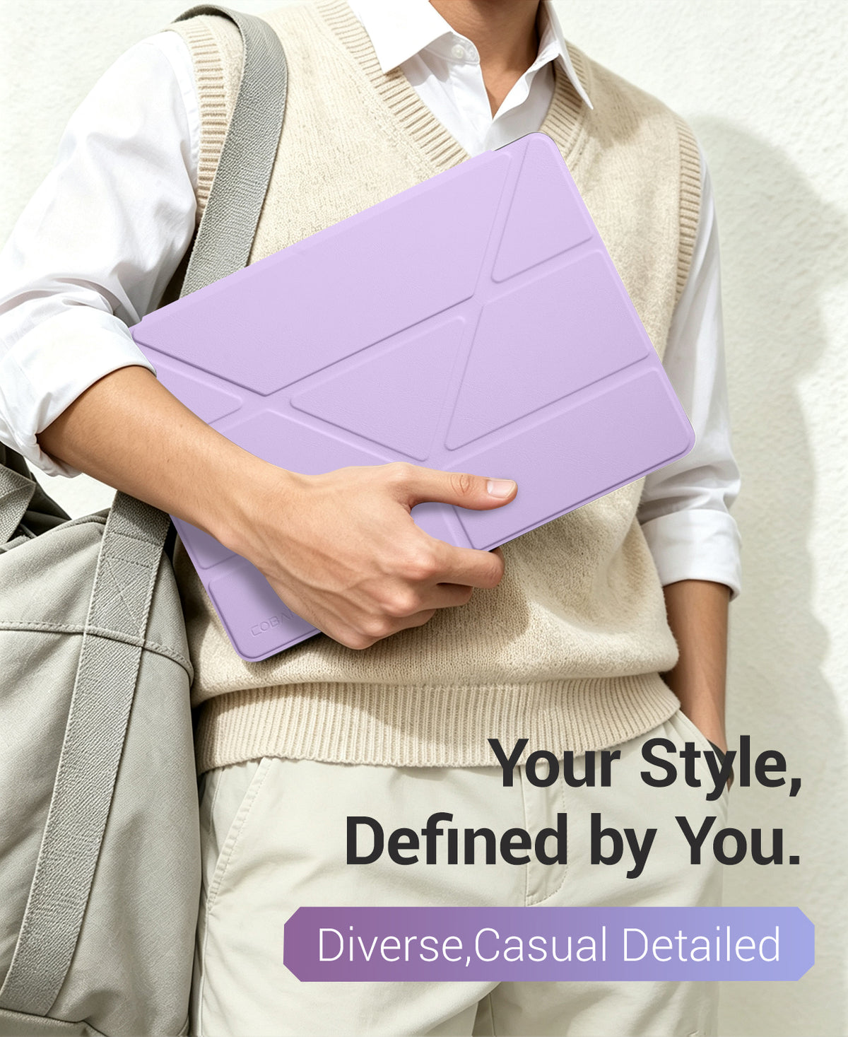 Galaxy Tab A11+ / A9+ 11" Multi-Angle Y-Fold Case#Color_Purple Glitter