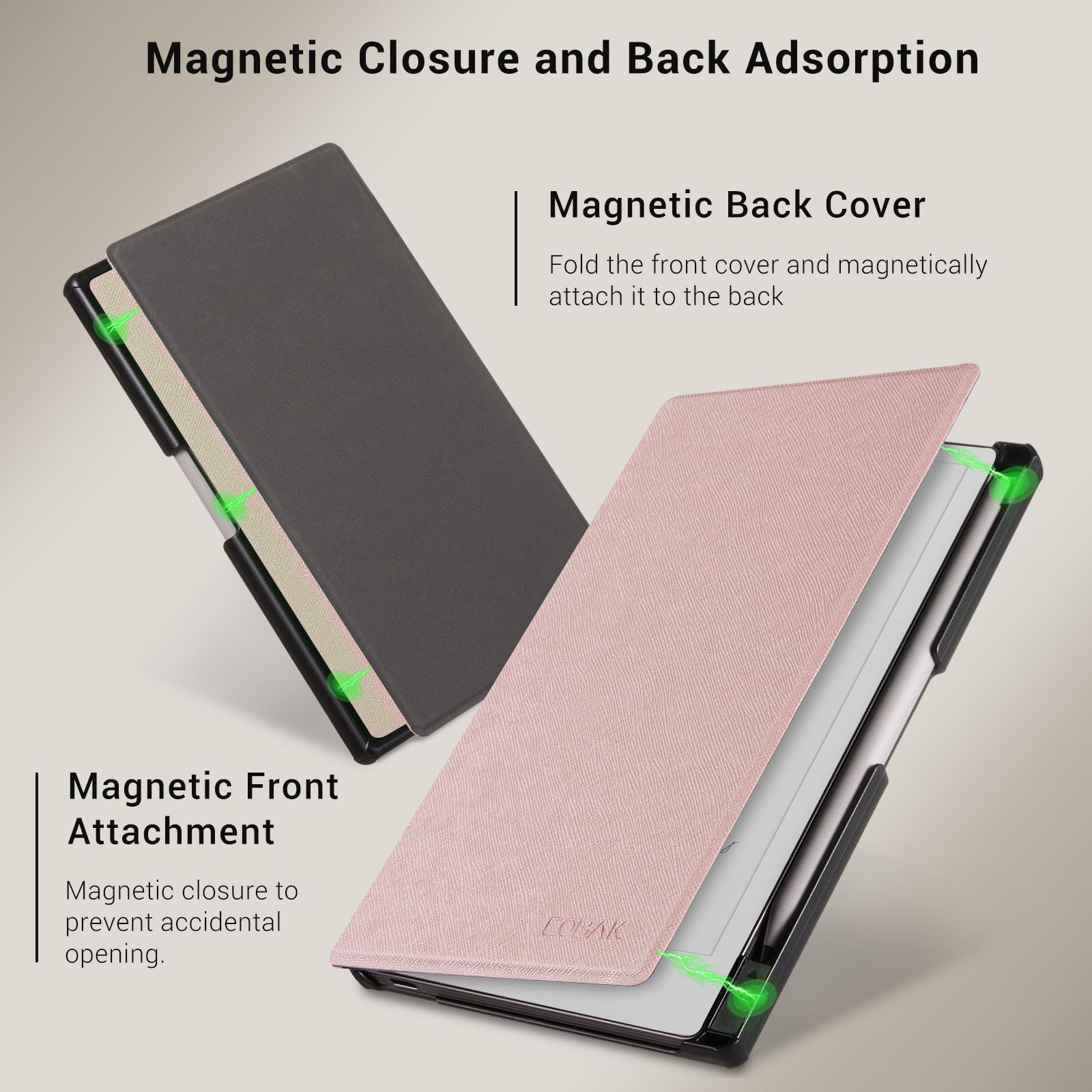 Remarkable Paper Pro Move 7.3 inch (2025) Cross texture Folio Cover#Color_Pink