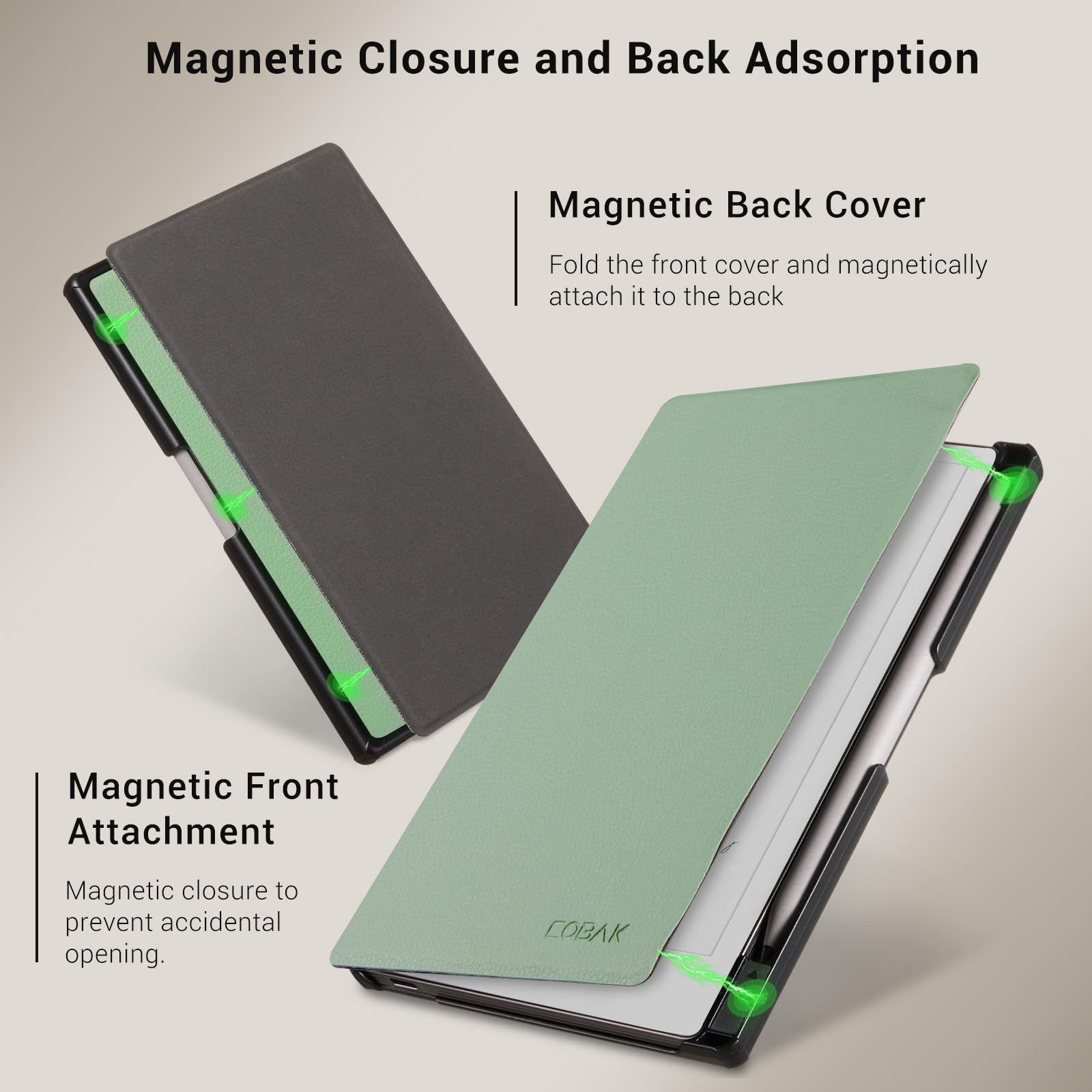 Remarkable Paper Pro Move 7.3 inch (2025) Cross texture Folio Cover#Color_Sage Green