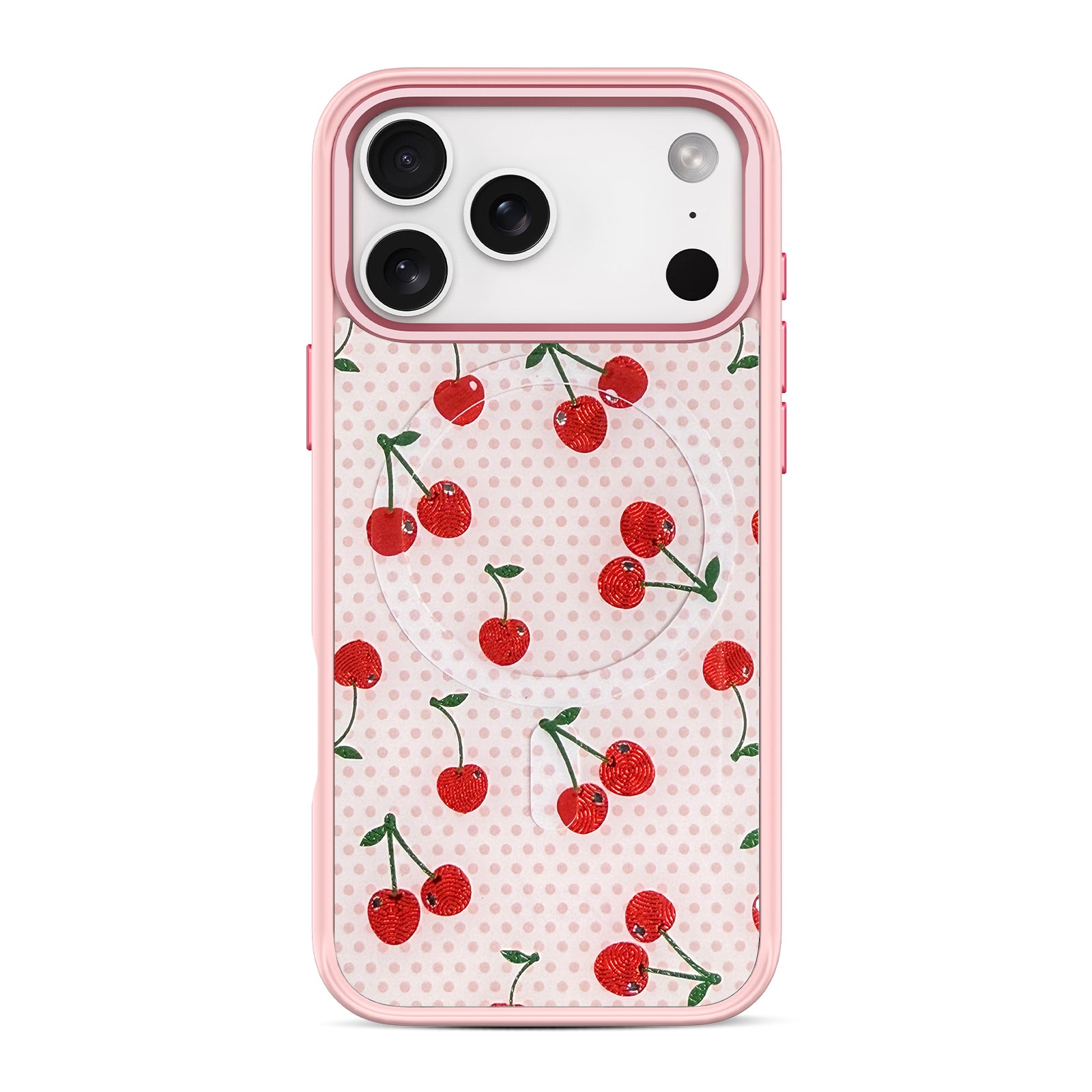 Cherry Polka Dot Snap-On Case for iPhone 17 Series