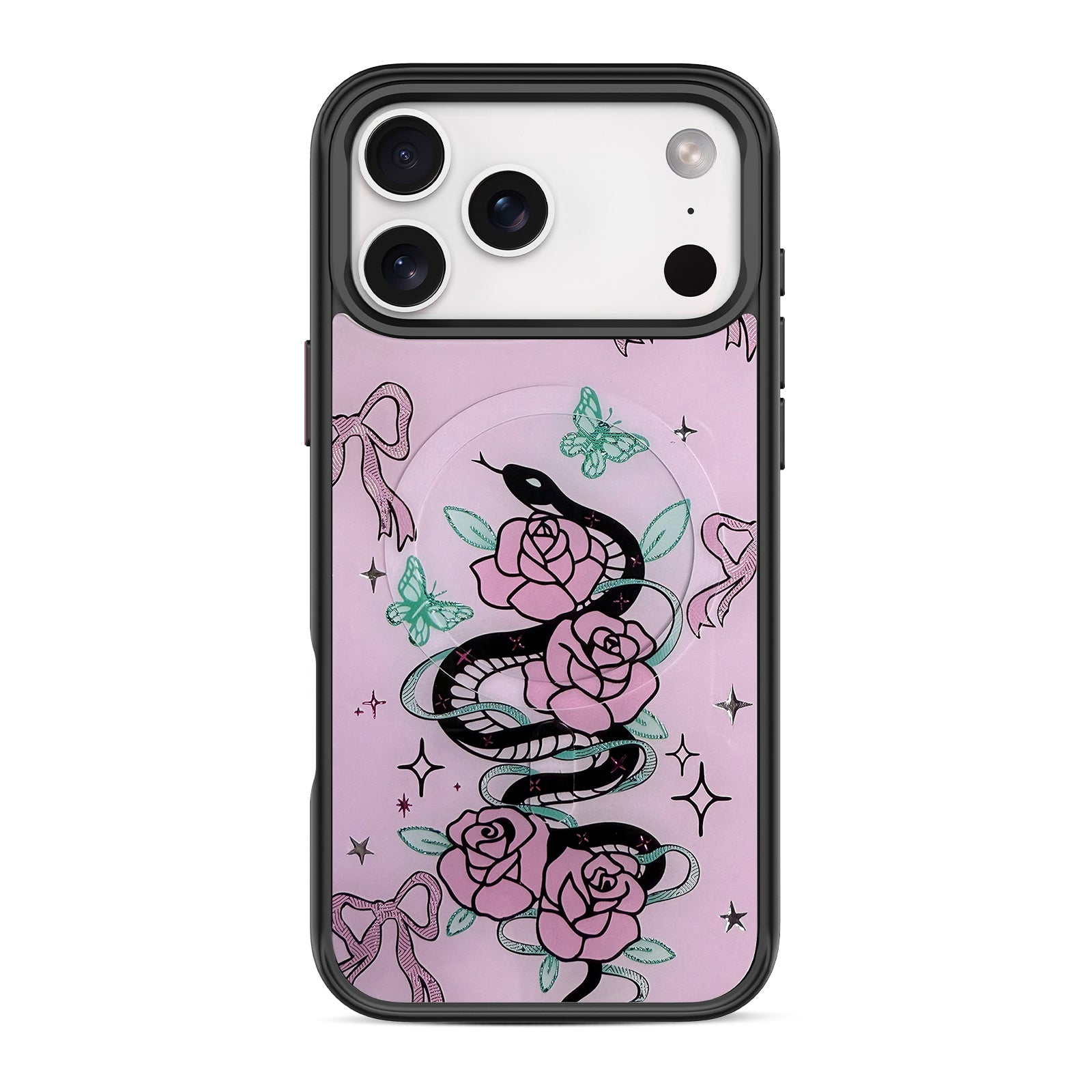 Enchanted Rose Serpent Snap-On Case for iPhone 17 Series
