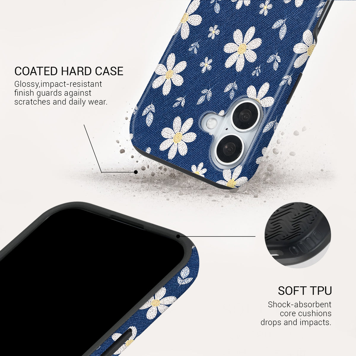 Denim Daisy Tough Phone Case#DEVICE_iPhone 17