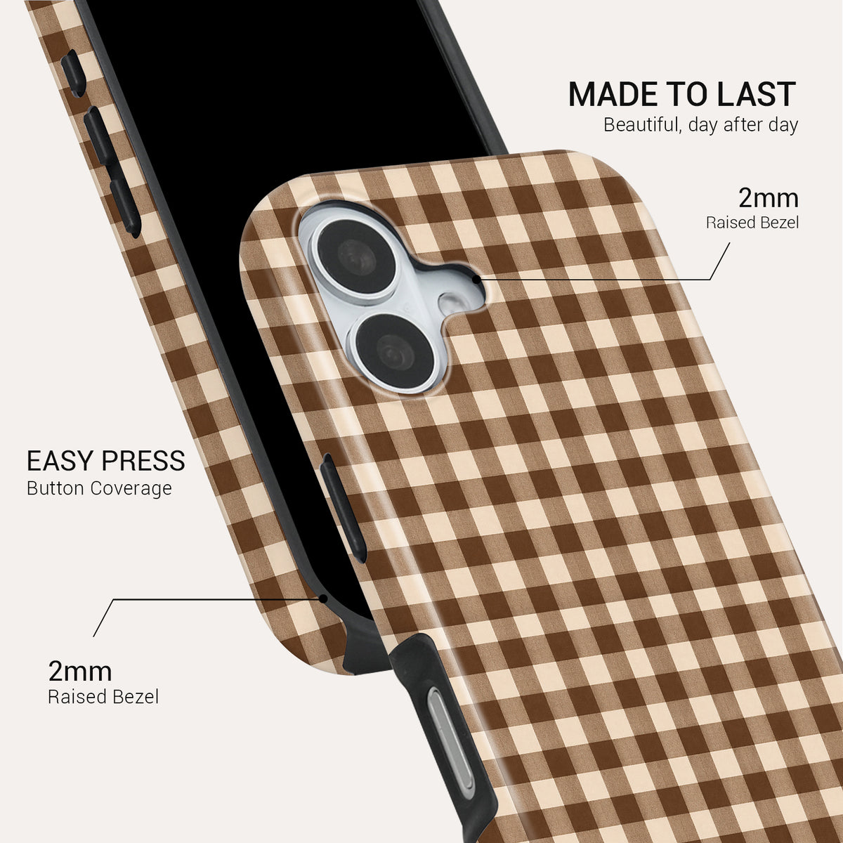 Cocoa Check Tough Phone Case#DEVICE_iPhone 17