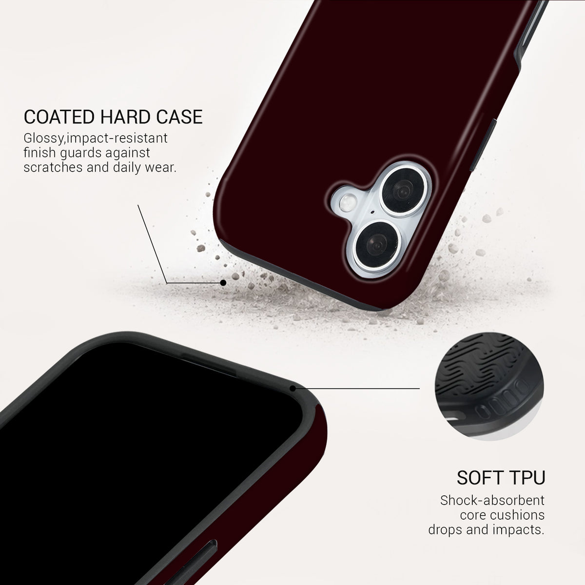 Oxblood Tough Phone Case#DEVICE_iPhone 17