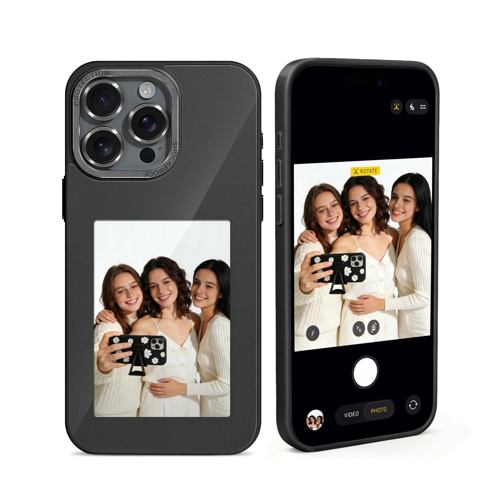 iPhone 13–16 NFC E-Ink Case with 4-Inch HD Display#Color_Graphite Black