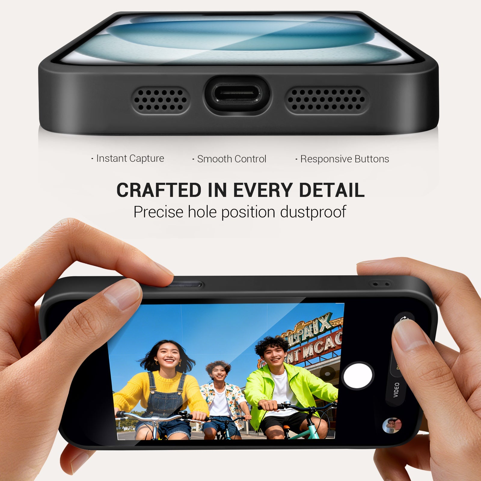 iPhone 13–16 NFC E-Ink Case with 4-Inch HD Display#Color_Graphite Black