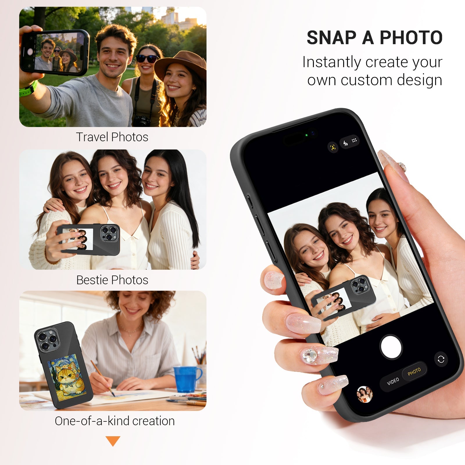 iPhone 13–16 NFC E-Ink Case with 4-Inch HD Display#Color_Graphite Black