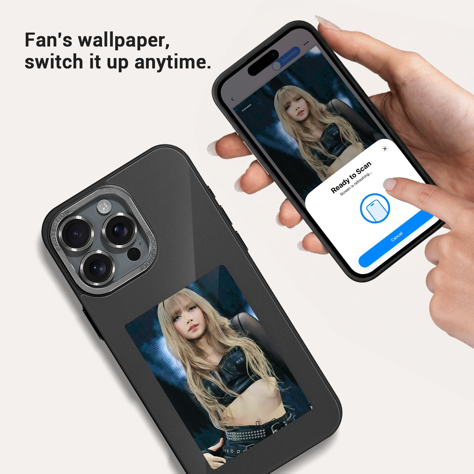 iPhone 13–16 NFC E-Ink Case with 4-Inch HD Display#Color_Graphite Black