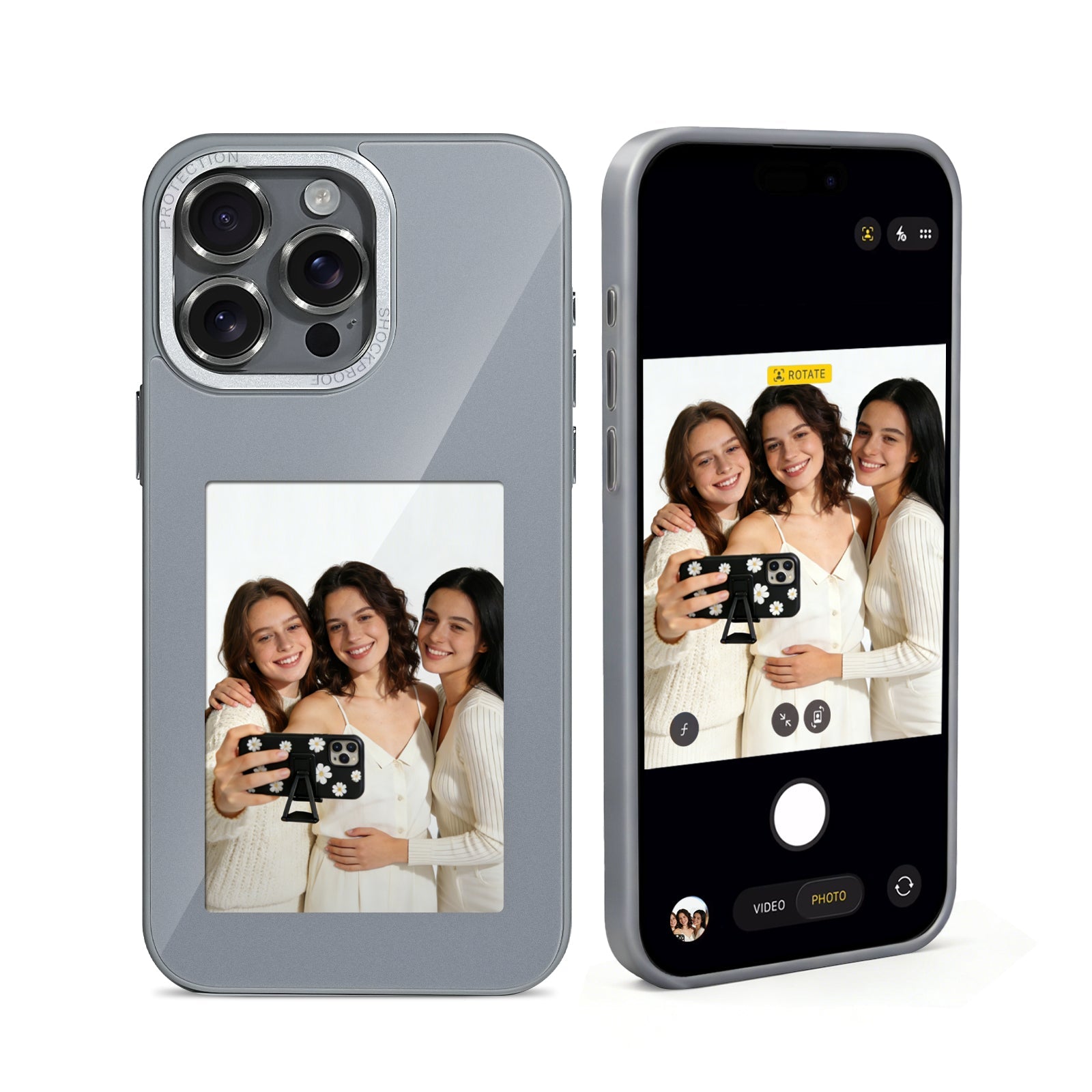 iPhone 13–16 NFC E-Ink Case with 4-Inch HD Display#Color_Grey