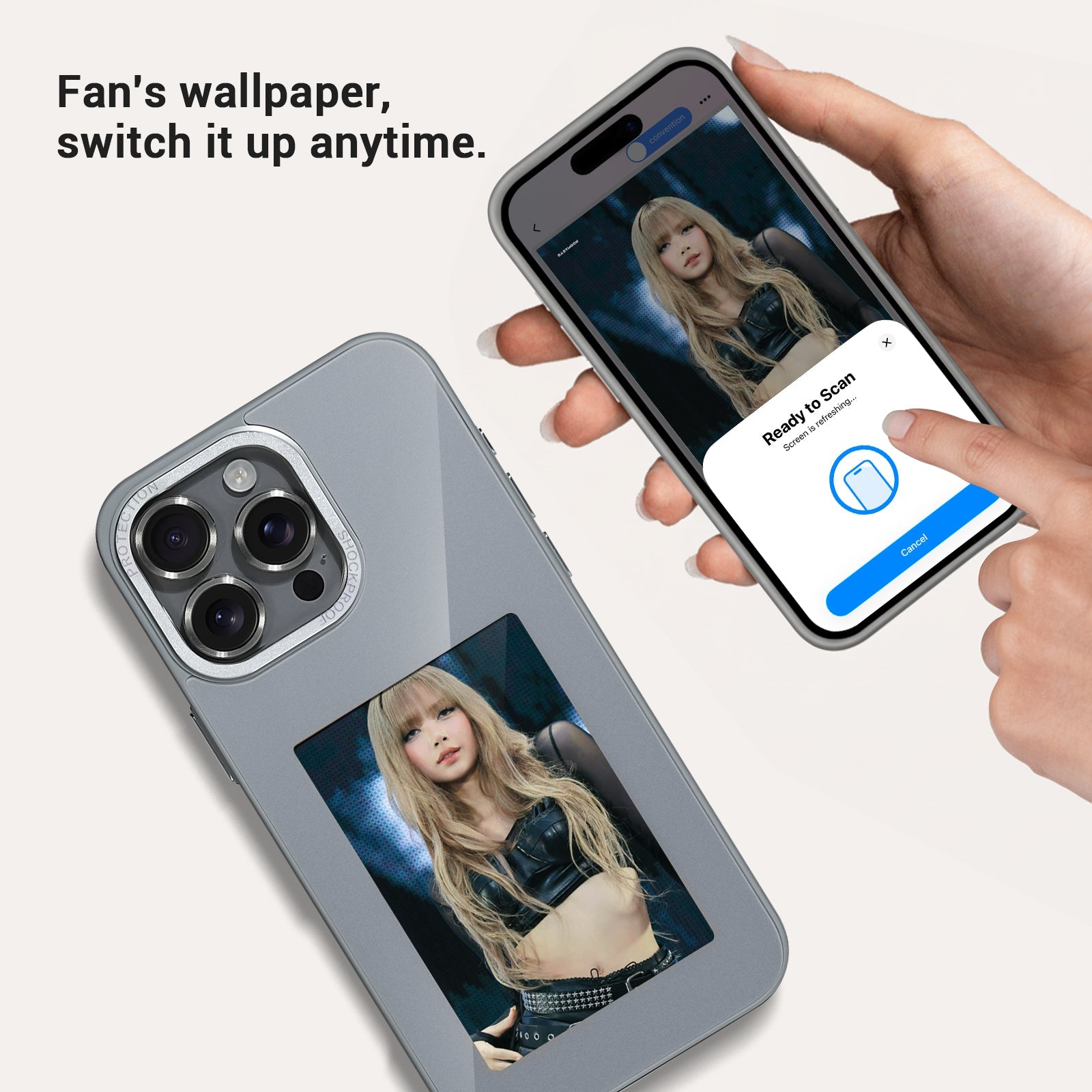 iPhone 13–16 NFC E-Ink Case with 4-Inch HD Display#Color_Grey