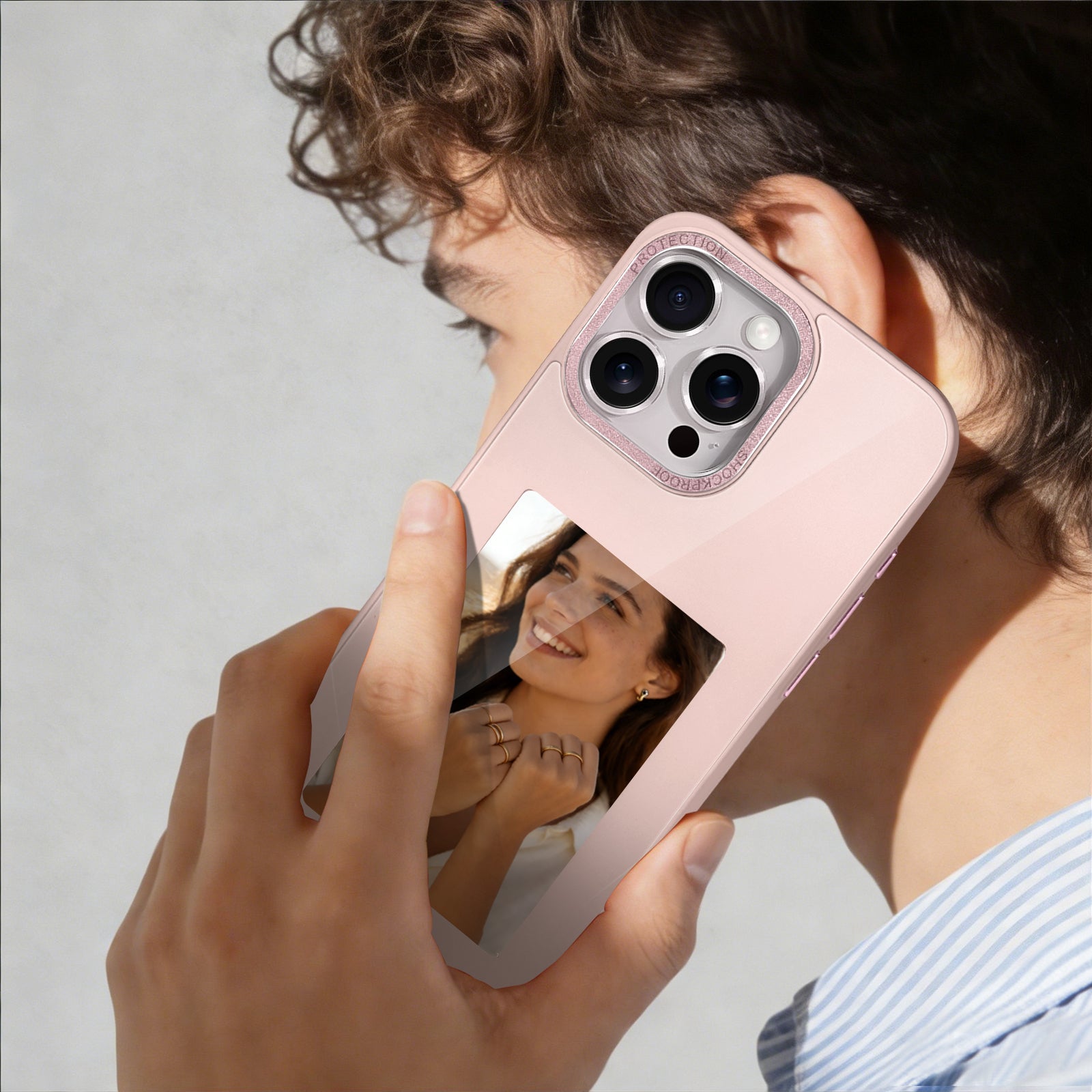 iPhone 13–16 NFC E-Ink Case with 4-Inch HD Display#Color_Peach Pink